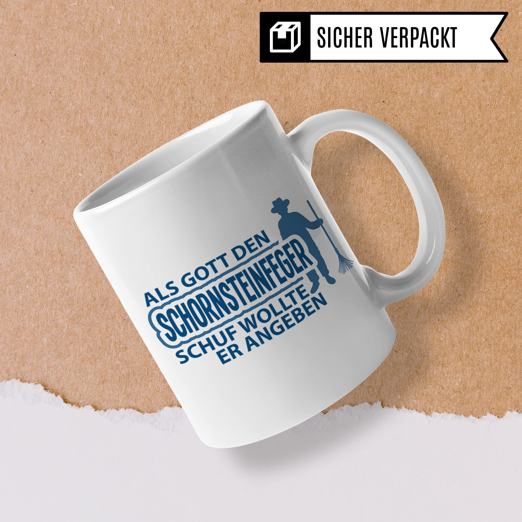 Schornsteinfeger Tasse Geschenkidee, Kaminfeger Geschenk, Kaffeebecher mit Spruch lustig, Kaffeetasse Humor Witz Geschenkidee für Kaminkehrer, Meister Teetasse