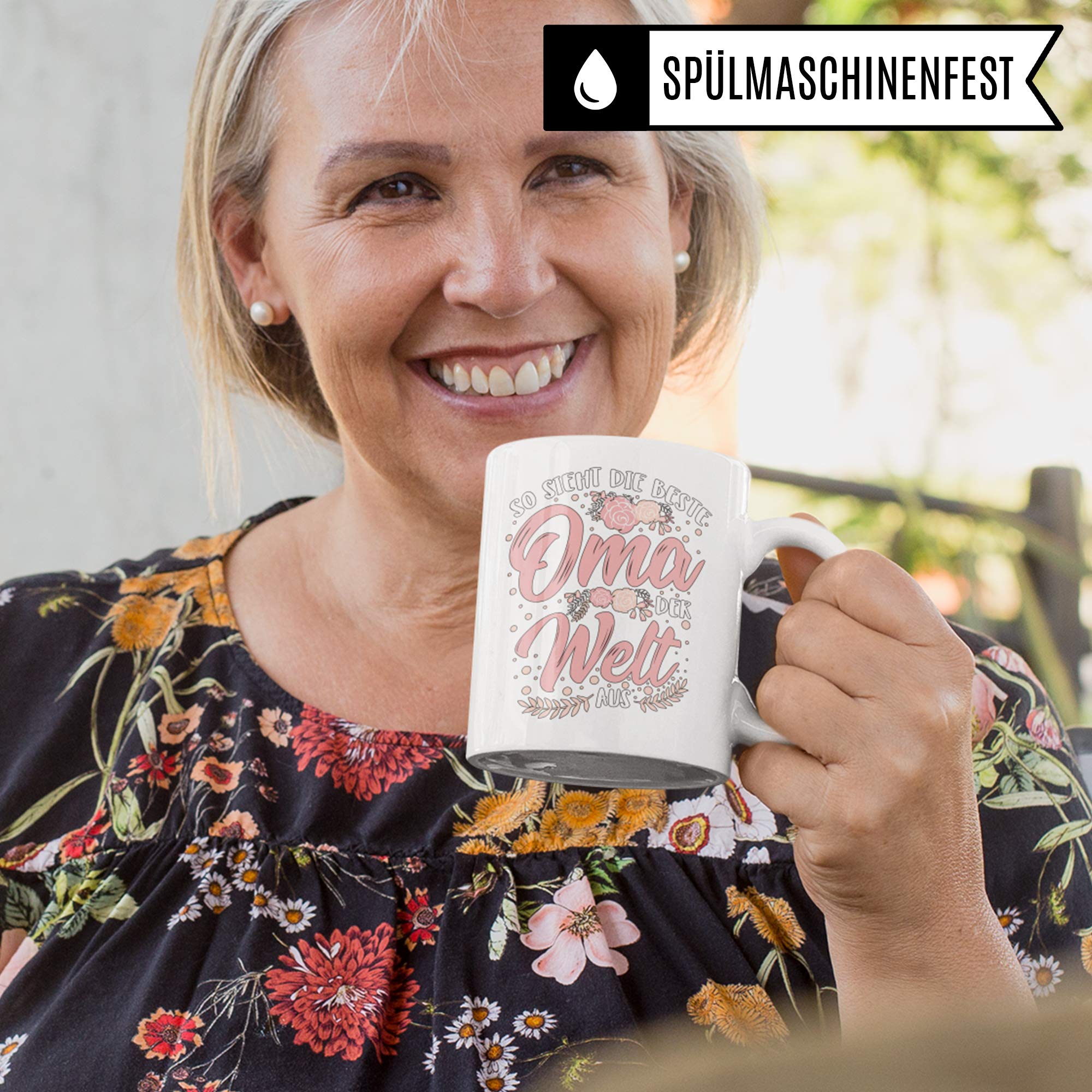 Pagma Druck Beste Oma Tasse Geschenk, Spruch Becher Geschenkidee für Omi, Großmutter Kaffeetasse Kaffeebecher Grossmutter Motiv