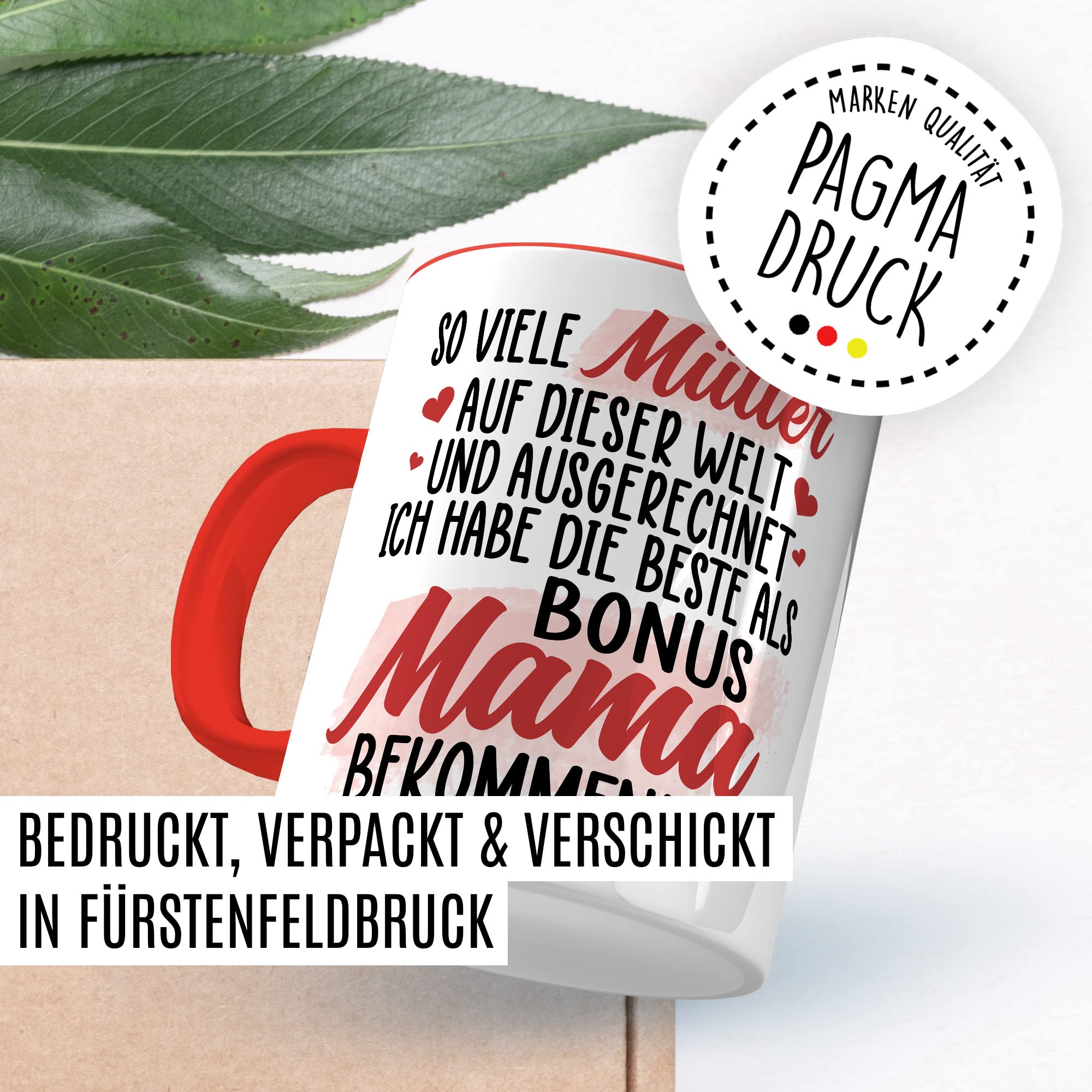 Bonuspapa Tasse Stiefpapa Geschenkidee Stiefkind Kaffeetasse Vater Geschenk für Stiefvater Kaffeebecher Familien Becher