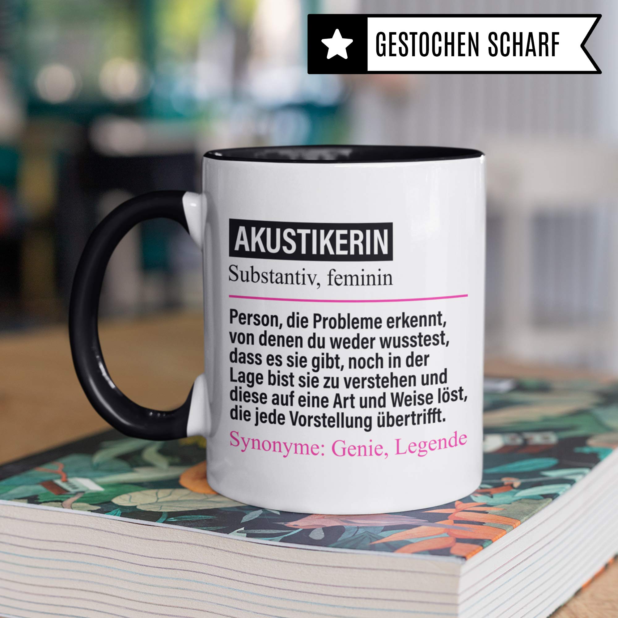 Pagma Druck Tasse Akustikerin lustig, Akustikerin Geschenk, Spruch Hörakustikerin Geschenkidee, Kaffeetasse Akustik Kaffeebecher Teetasse Hörgeräteakustikerin Becher