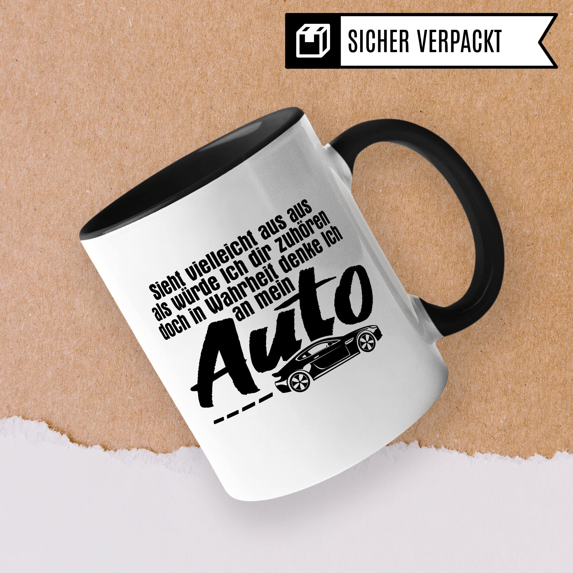 Auto Tasse Geschenk für Autoliebhaber Autoschrauber Männer Autofan Auto-Tuner Kaffeetasse Tuning Geschenke für Ihn KFZ Autoverrückt Geschenkidee