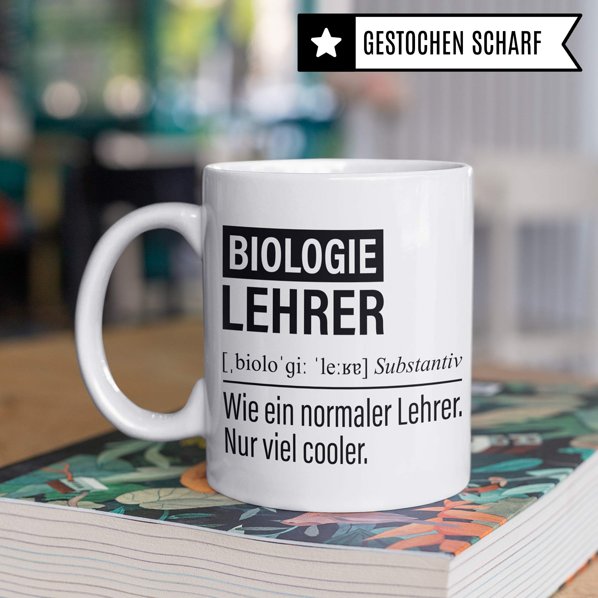 Biologie Lehrer Tasse, Geschenk für Biologielehrer, Kaffeetasse Geschenkidee Bio Lehrer, Kaffeebecher Lehramt Schule Biologie Unterricht Witz