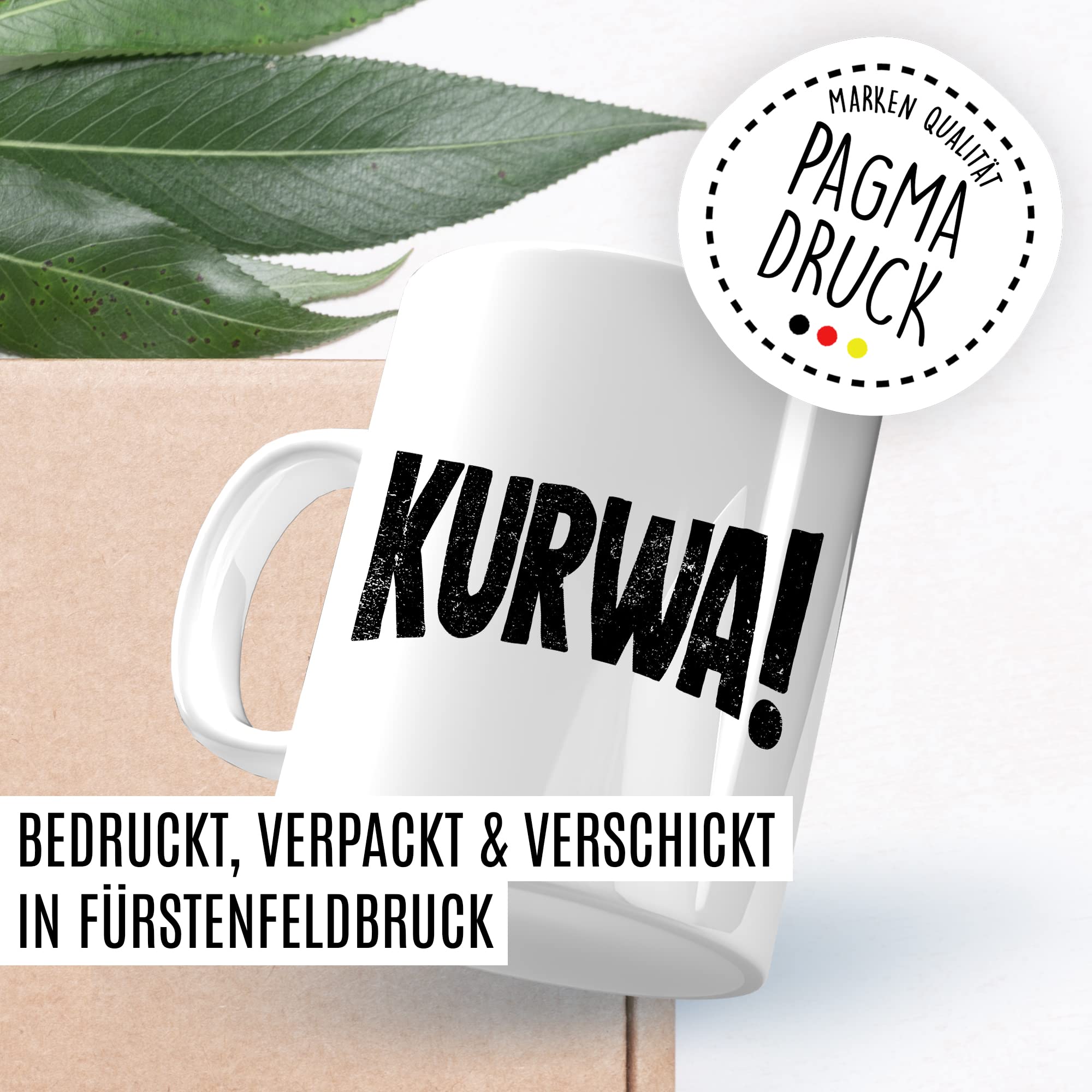 Kurwa Tasse lustige Kaffeetasse mit Spruch polnisch Kaffee-Becher Polen Witz kurwa mac Geschenkidee Pole Polin Geschenk Ostblock Polnisch Sarkasmus Schimpfwort Beleidigung Sprache