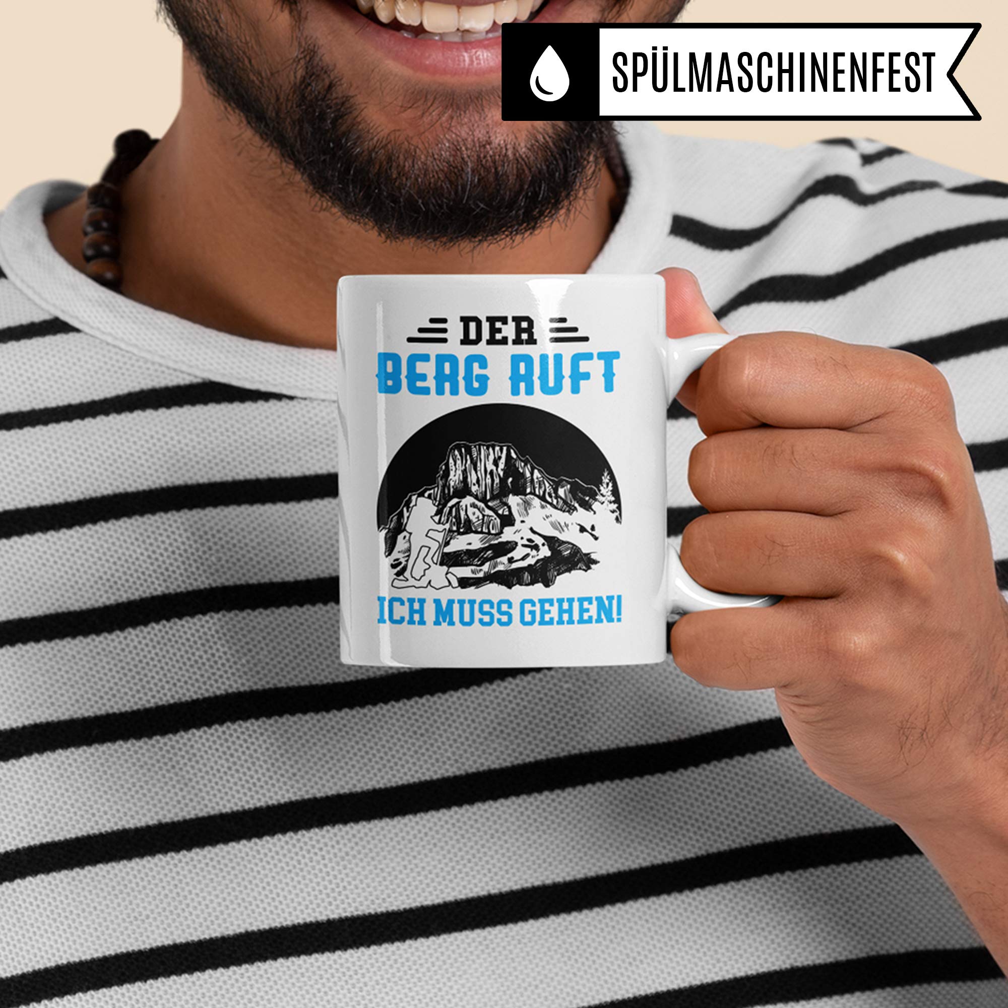 Pagma Druck Tasse Berge, Wandern Geschenk, Wanderer Becher Bergwandern Trekking Bergsteigen Geschenkidee, Berg Kaffeetasse Gebirge Wanderlust Alpen Motiv Kaffeebecher