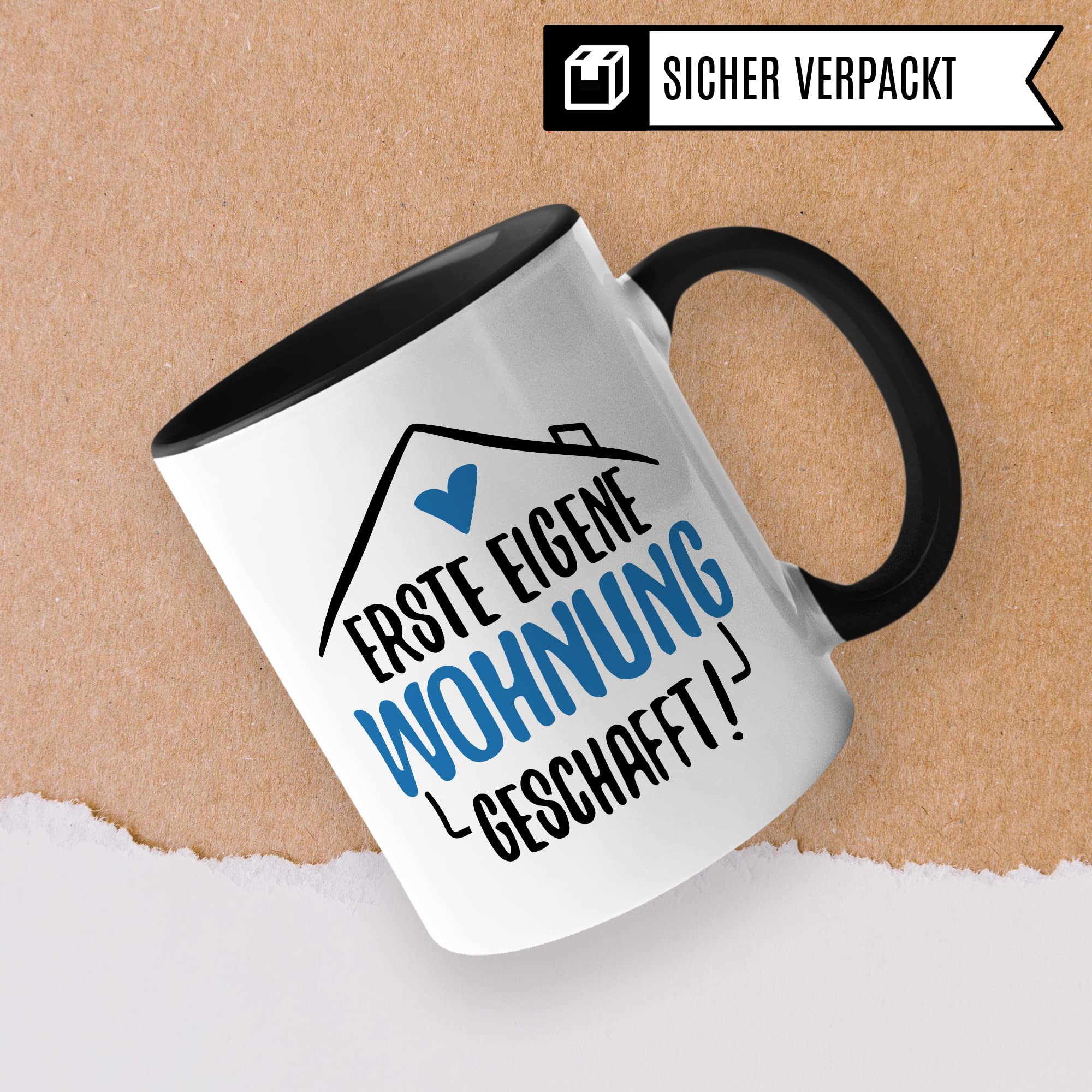 Tasse Eigene Wohnung Erste Wohnung Kaffee-Becher Wohnung Kaffeetasse Geschenk Geschenkidee Einweihungsparty Auszug Umzug Teetasse Ausziehen Eltern Ausstattung Geschirr