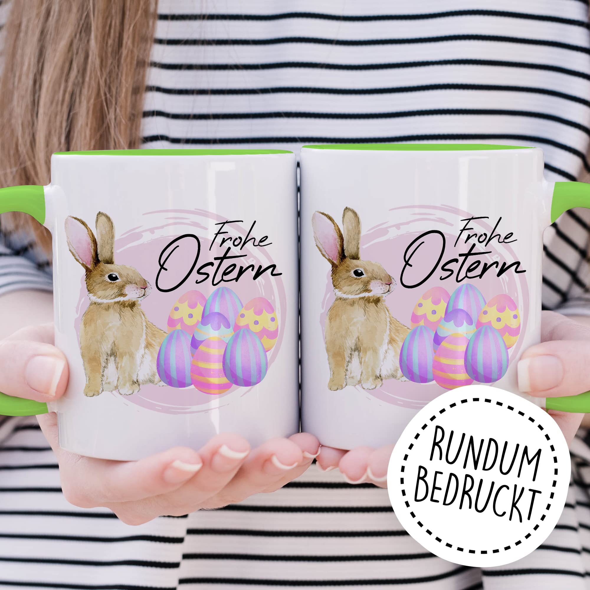 Ostern Tasse Geschenk, Frohe Ostern Geschenkidee Kaffeetasse mit Spruch Ostergeschenk Ostersonntag Kaffee-Becher Teetasse Grüße Mitbringsel