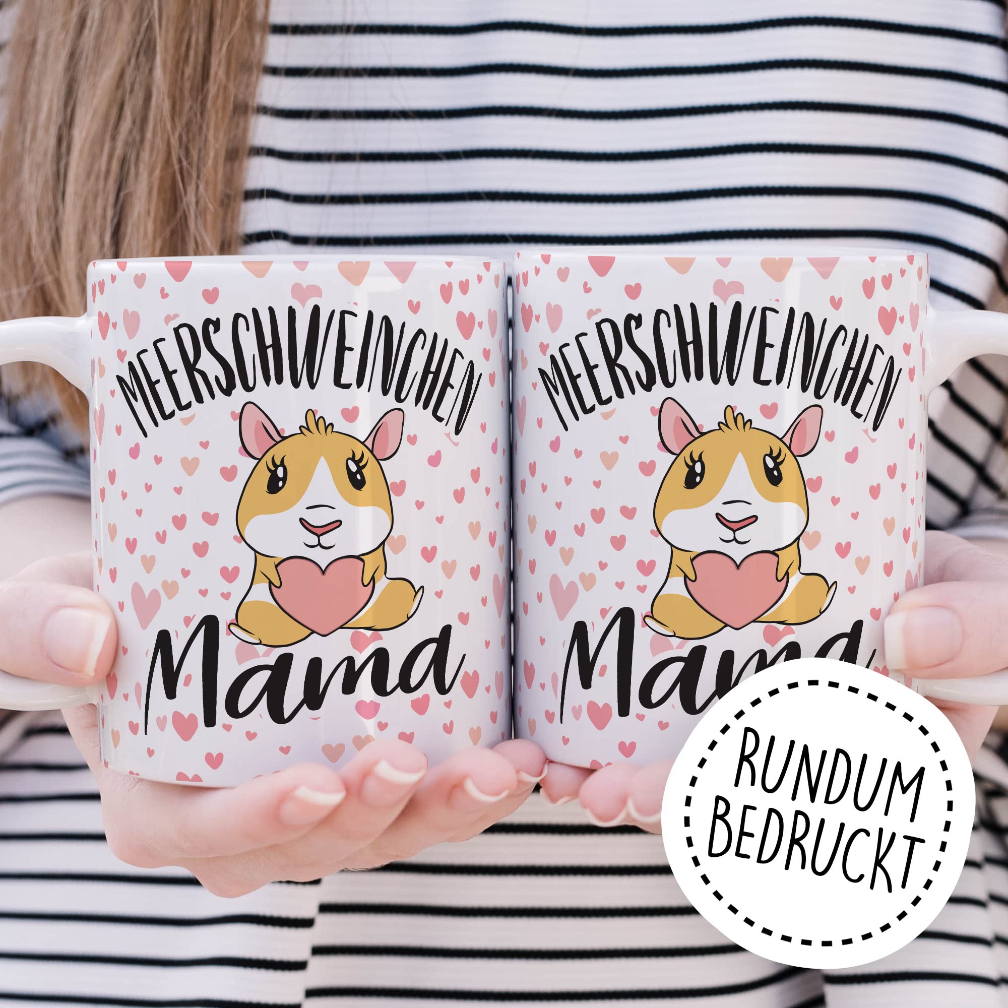 Meerschweinchen Mama Tasse mit Spruch lustige Meerschwein Kaffeetasse Geschenk Kaffee-Becher Meersau süß Geschenkidee Kollegin Humor Freundin Cartoon Aufdruck witzig Haustier