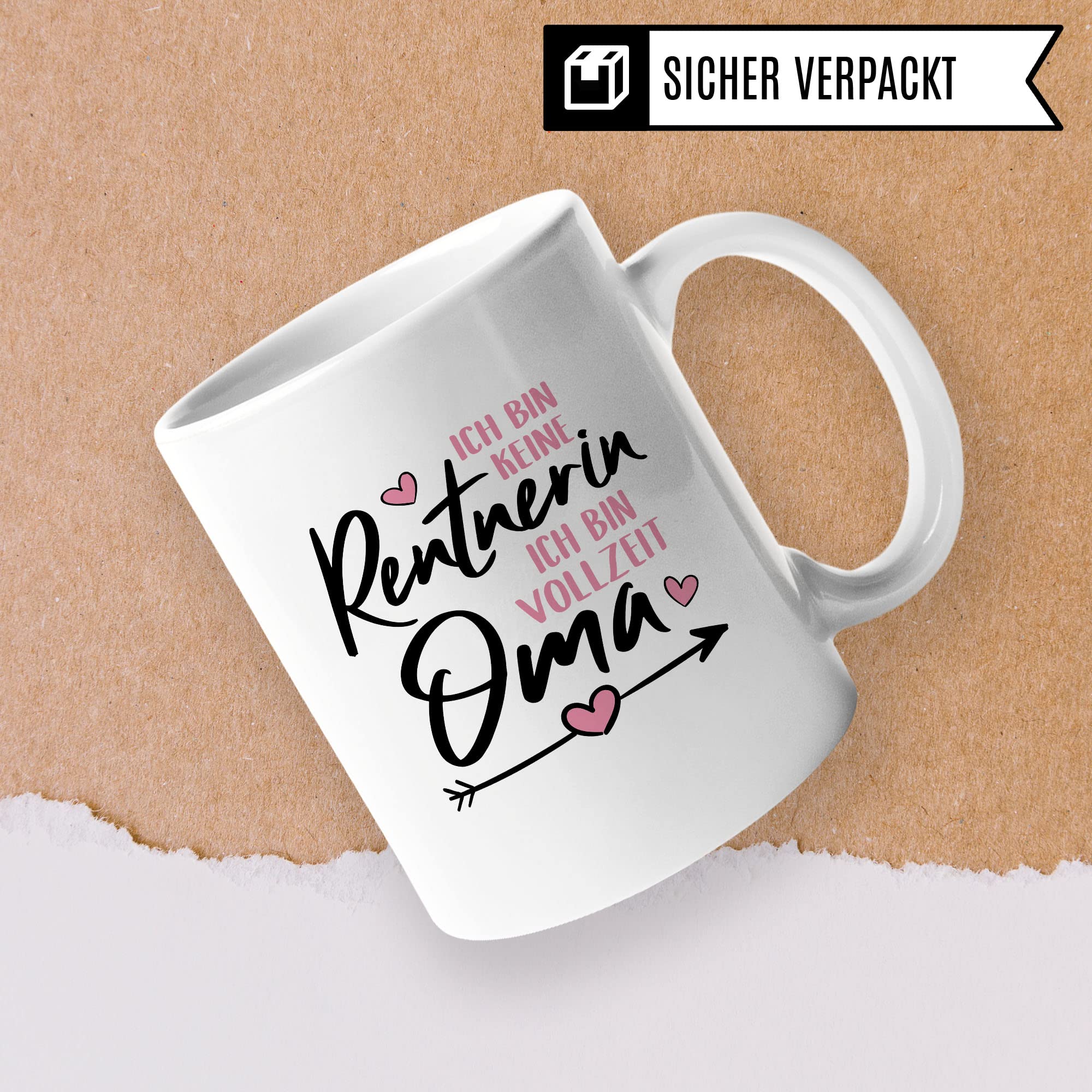 Oma Tasse, Ich bin keine Rentnerin - Ich bin Vollzeit Oma, Geschenk Großmutter, Spruch Enkel-Kinder schöner Spruch Geschenkidee Kaffeetasse