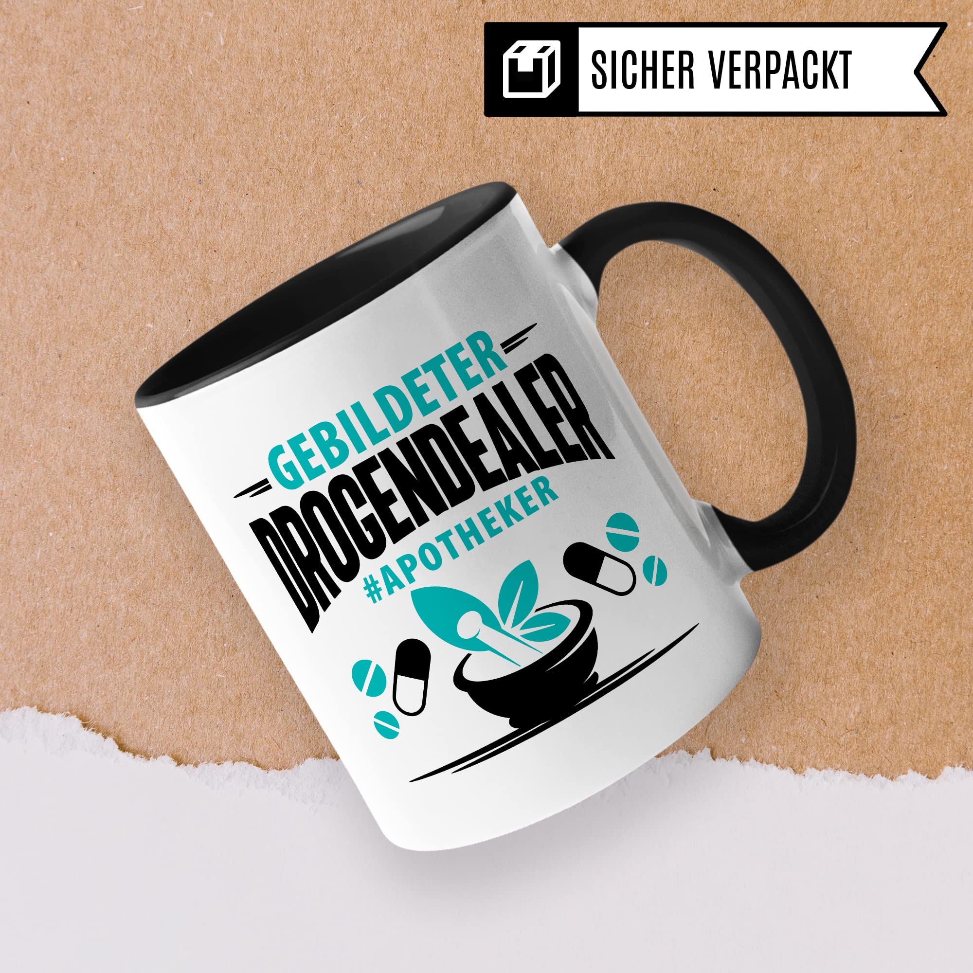 Apotheker Tasse Kaffeetasse lustig gebildeter Drogendealer Apotheke Kaffee-Becher r Humor Pharmazie Pharmazeut Geschenk Geschenkidee Kollege Witz Meme Lexikon Pharma