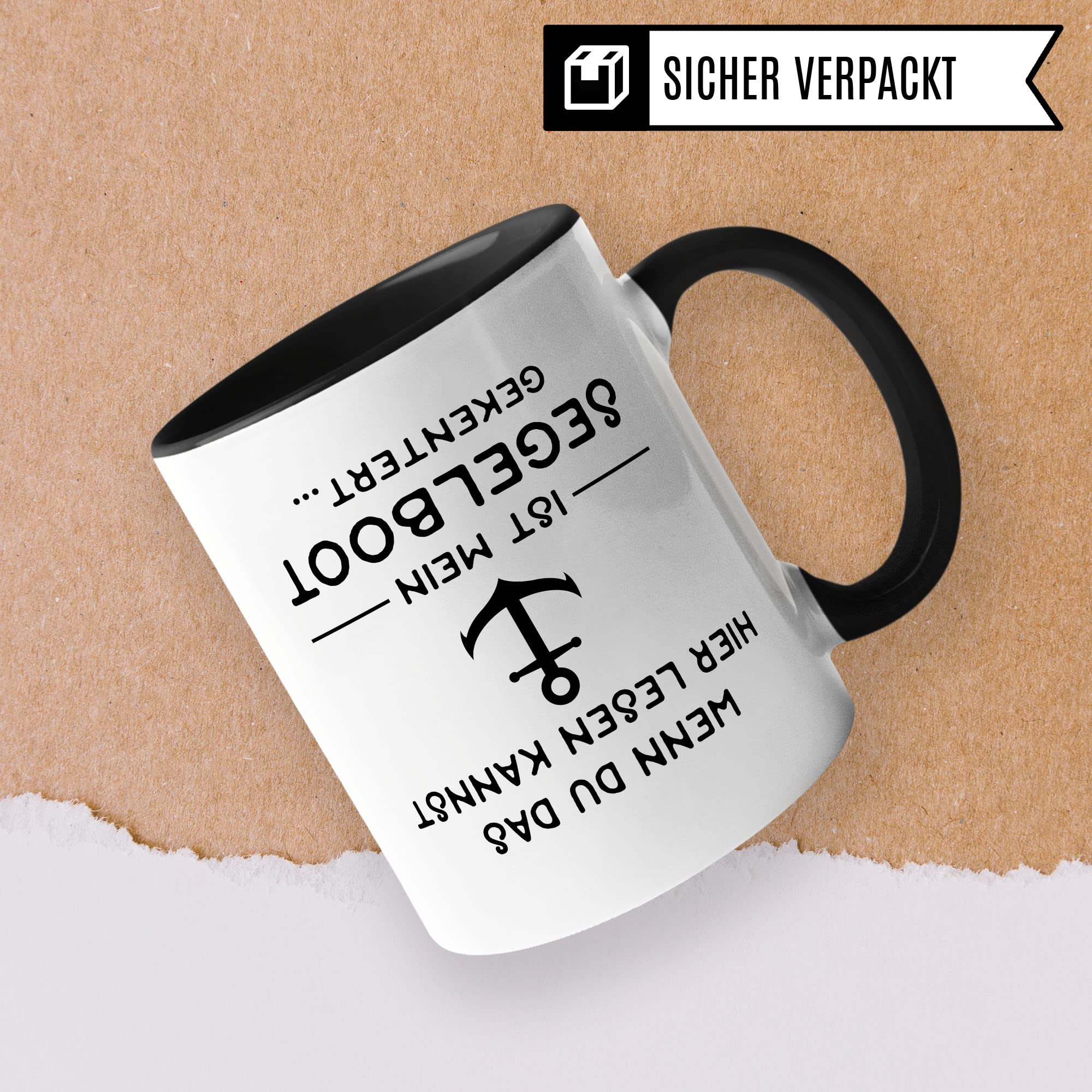 Segelboot Tasse Geschenkidee Segel Kaffeetasse Humor Witz Geschenk für Segler Kapitän Kaffeebecher Boot Becher