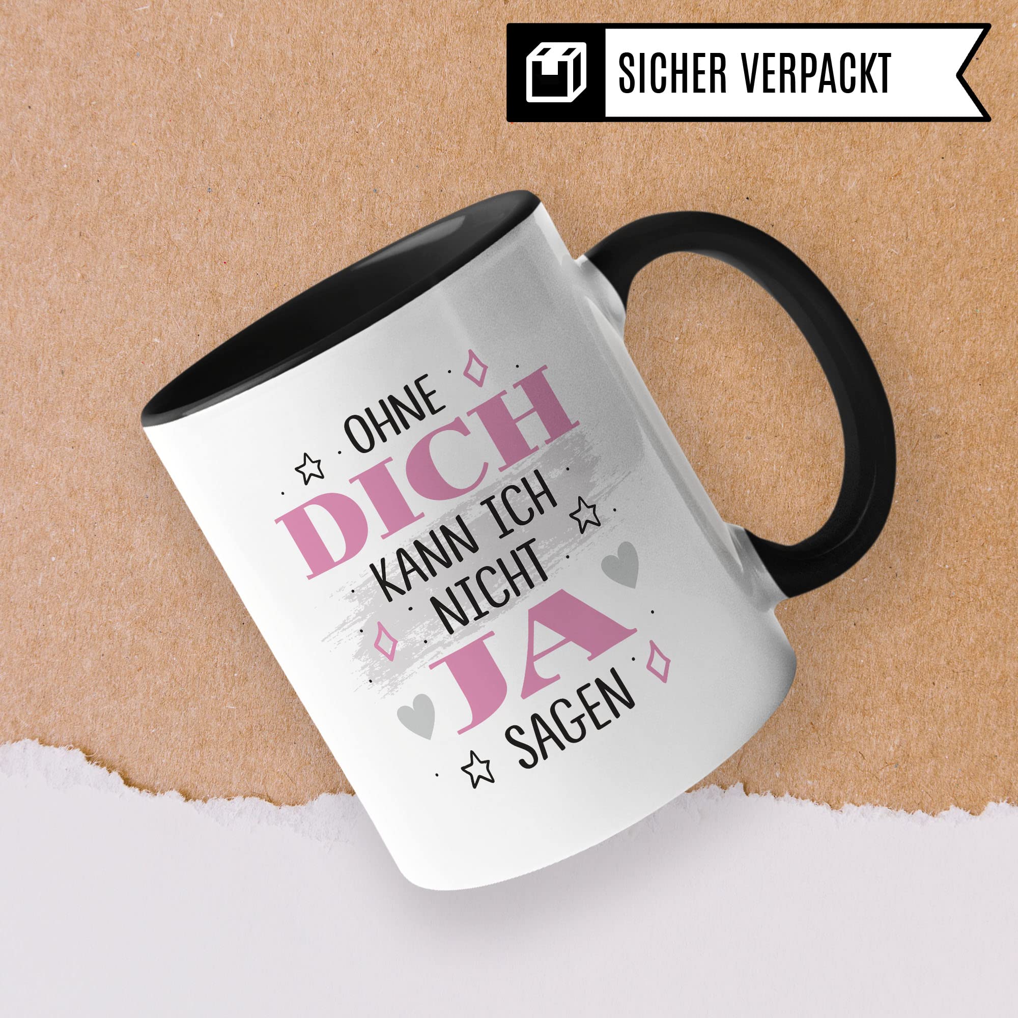 Trauzeugin fragen Tasse Trauzeuge fragen Ohne dich kann ich nicht JA sagen Spruch Geschenk Trauzeugin Trauzeuge süßes Motiv schöne Geschenkidee Kaffeetasse Teebecher Hochzeit