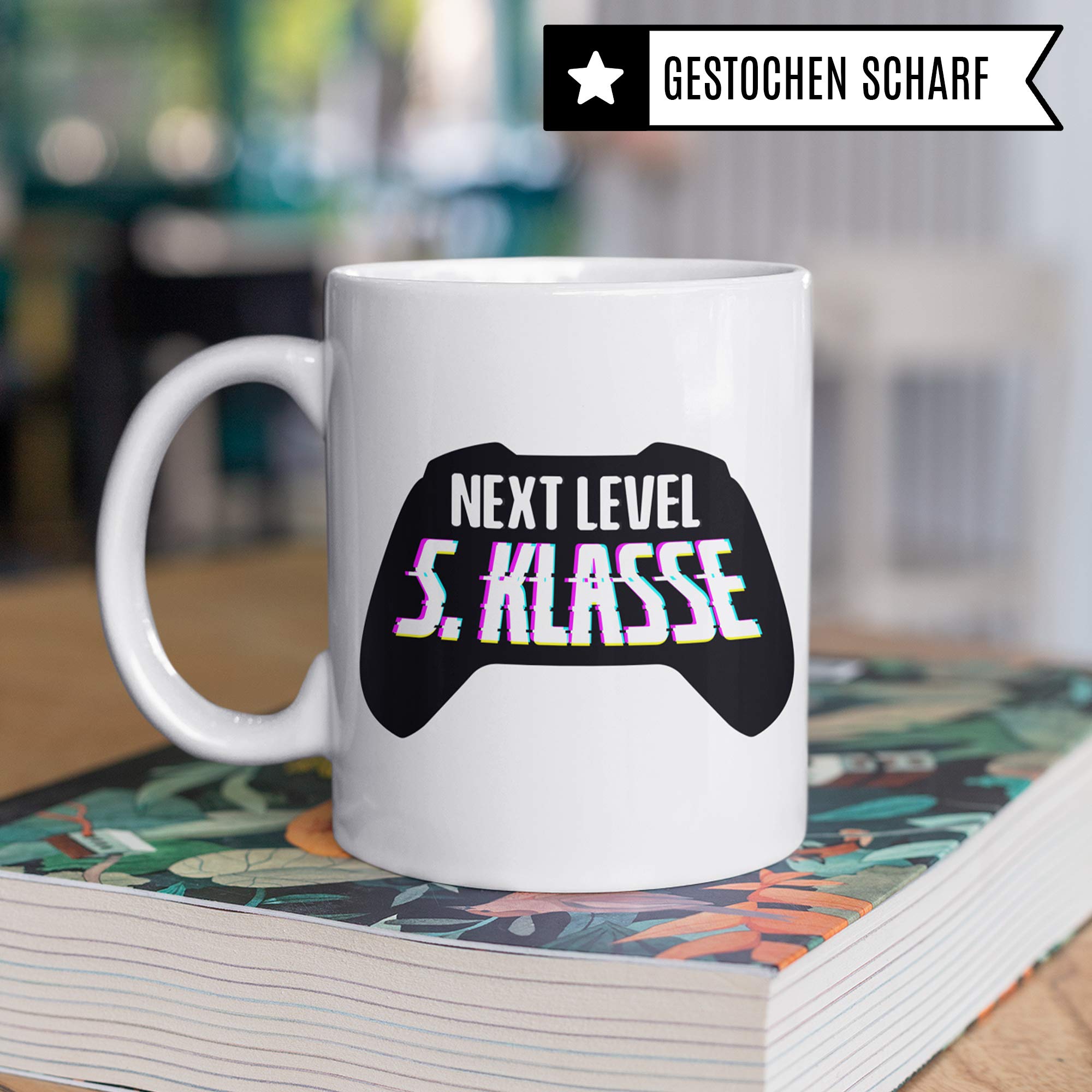 Pagma Druck 5. Klasse Tasse, Übertritt Grundschule Gymnasium Realschule Mittelschule Geschenk, Becher Geschenkidee Übergang 5. Klasse Fünftklässler, Kakaobecher Schule Schüler