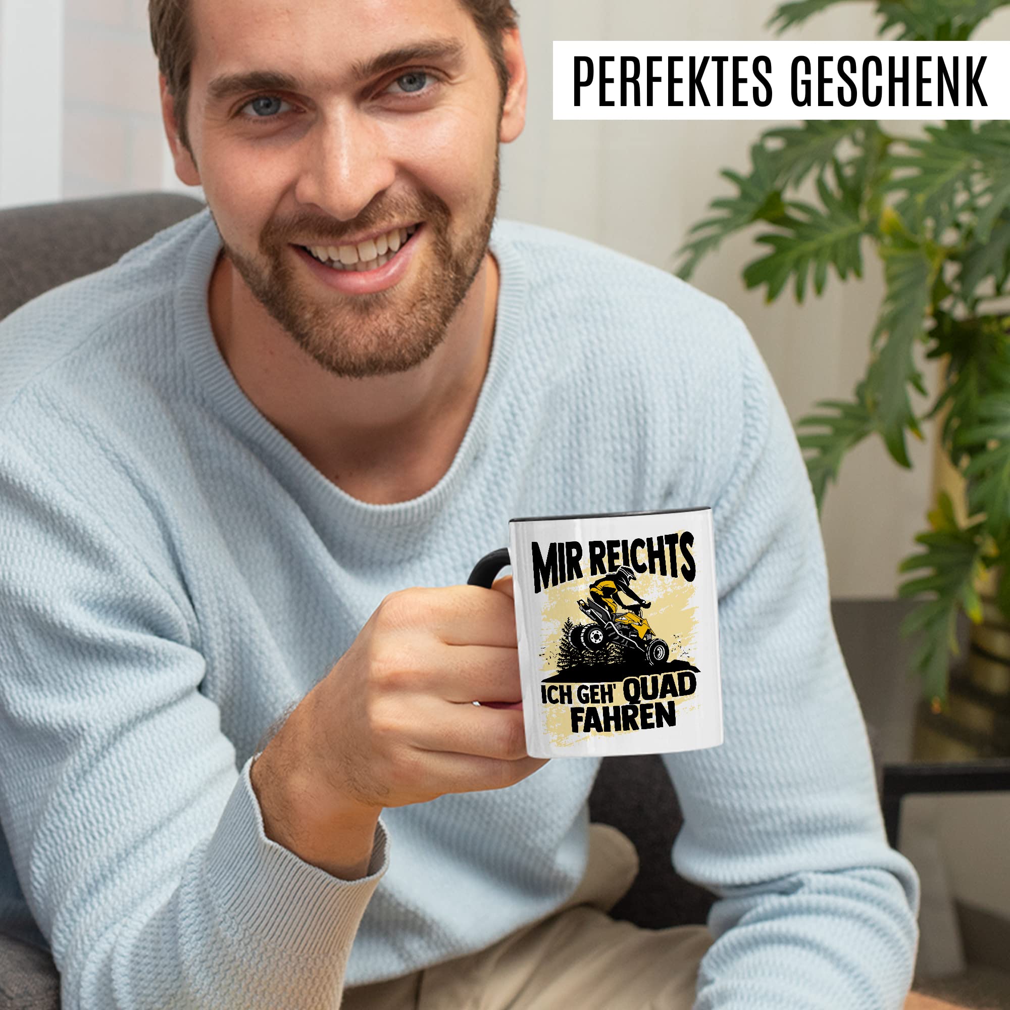 Quad Tasse lustige Kaffeetasse Quadfahrer Geschenkidee Geschenk ATV Fan Kaffee-Becher Mir reichts - Ich geh Quad fahren Offroad Humor Teetasse Quadliebhaber Atv Fahrer