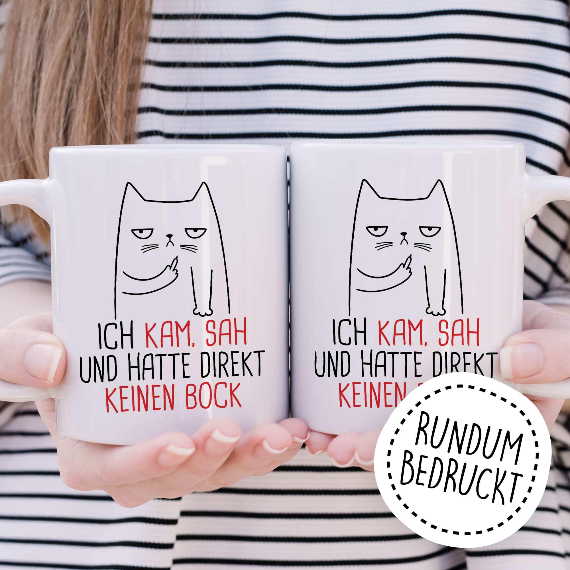 Tasse Humor Geschenk, Ich kam sah und hatte direkt kein Bock Geschenkidee Kaffee-Becher Kaffeetasse Tasse mit Spruch lustig Witztasse Teetasse Humorvoll