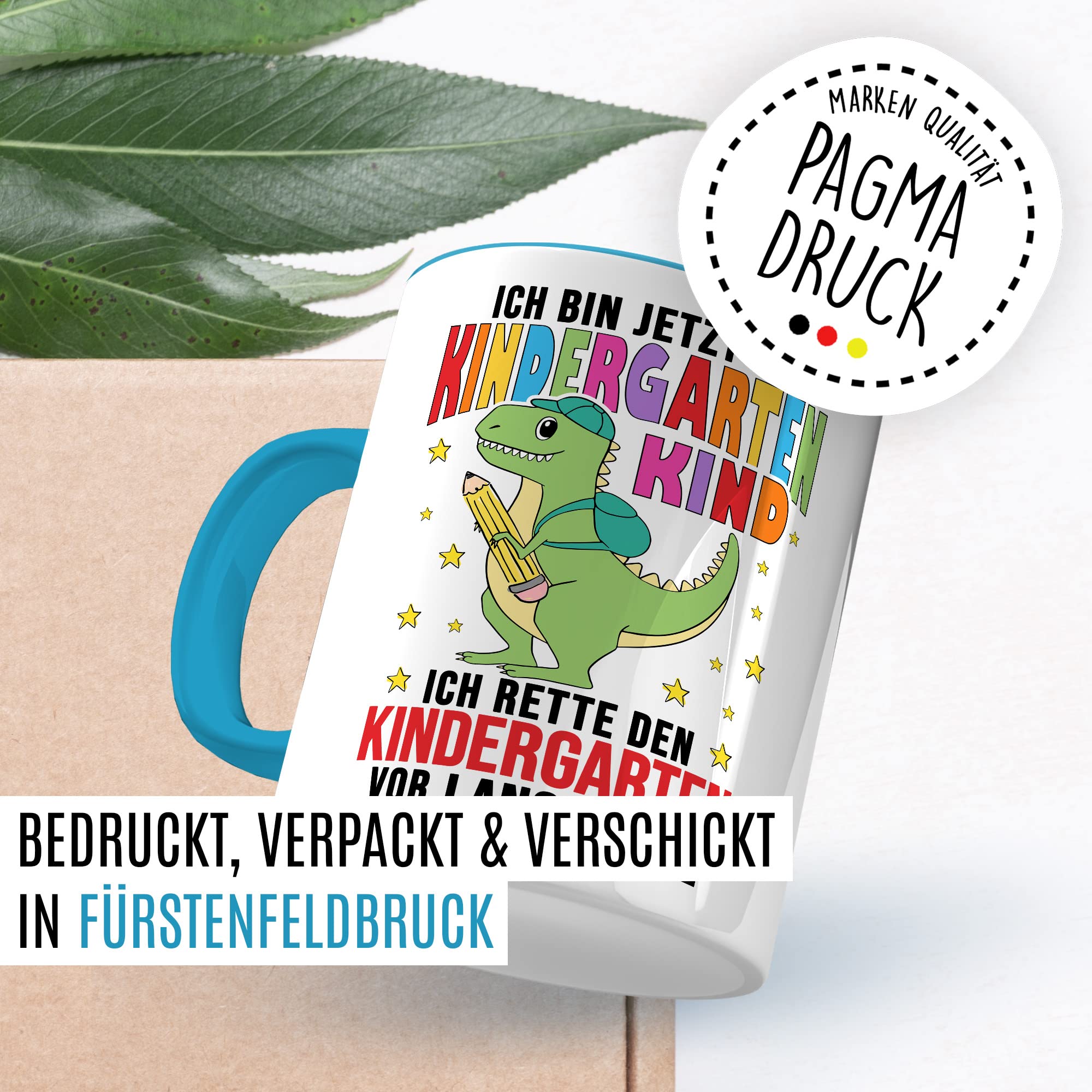 Tasse Kindergartenkind, Ich bin jetzt ein Kindergartenkind - ich rette den Kindergarten vor Langeweile Geschenkidee Kind Kaffeetasse mit Spruch lustig Kaffee-Becher Witztasse