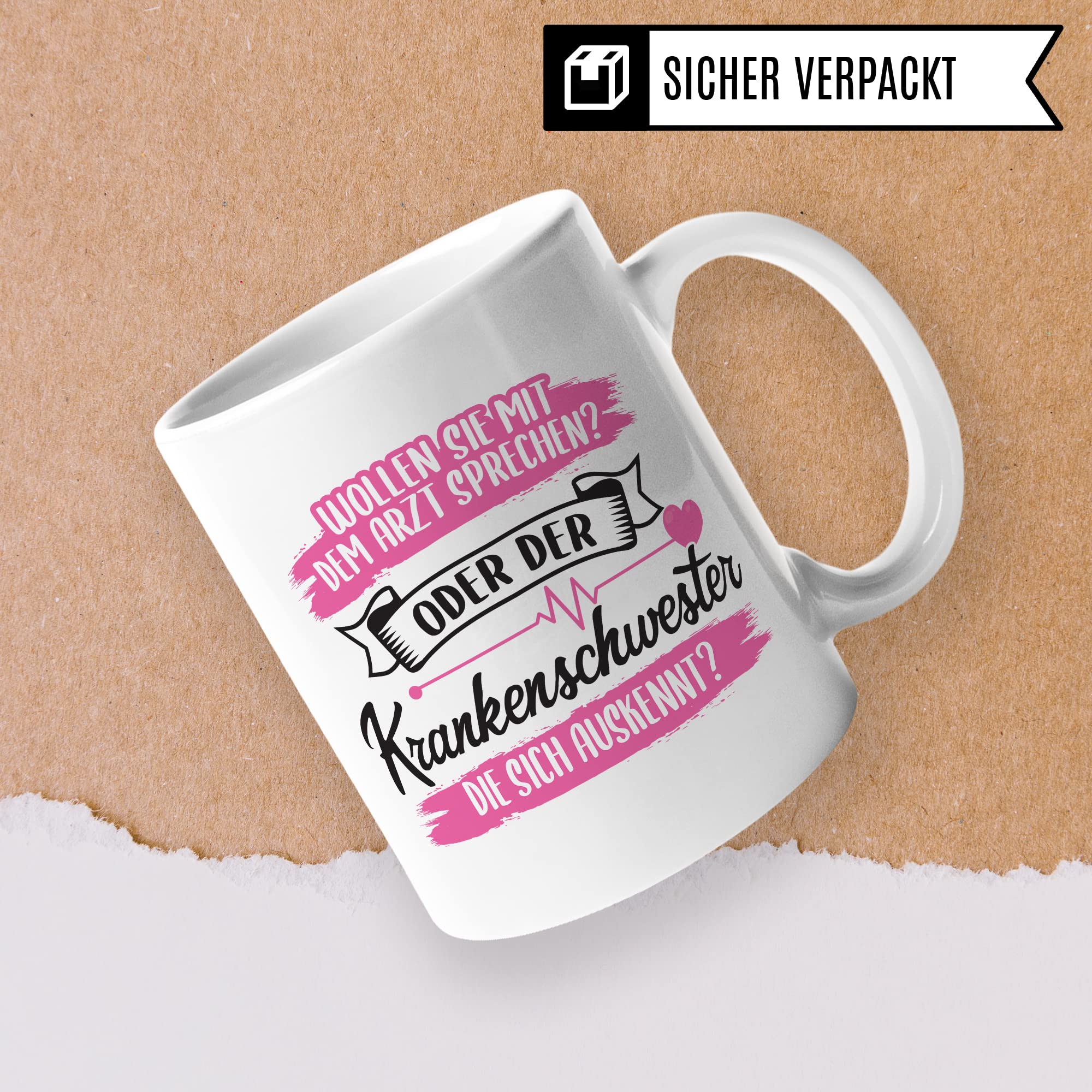 Krankenschwester Tasse - Geschenk für die Krankenschwester die sich auskennt - Krankenschwester Arzthelferin Medizinische Fachangestellte Kaffee-Becher