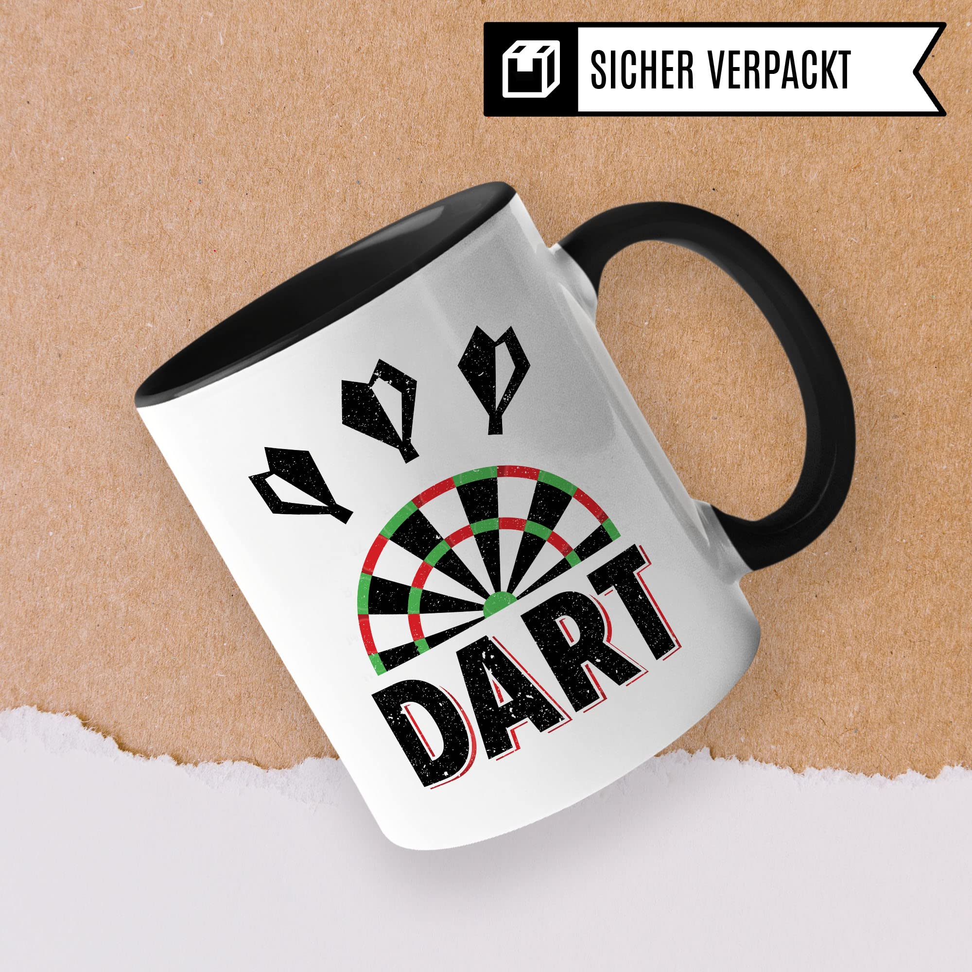 Dart Tasse Geschenkidee Kaffeetasse Humor Witz Geschenk für Dartspieler Kaffeebecher Darts Becher