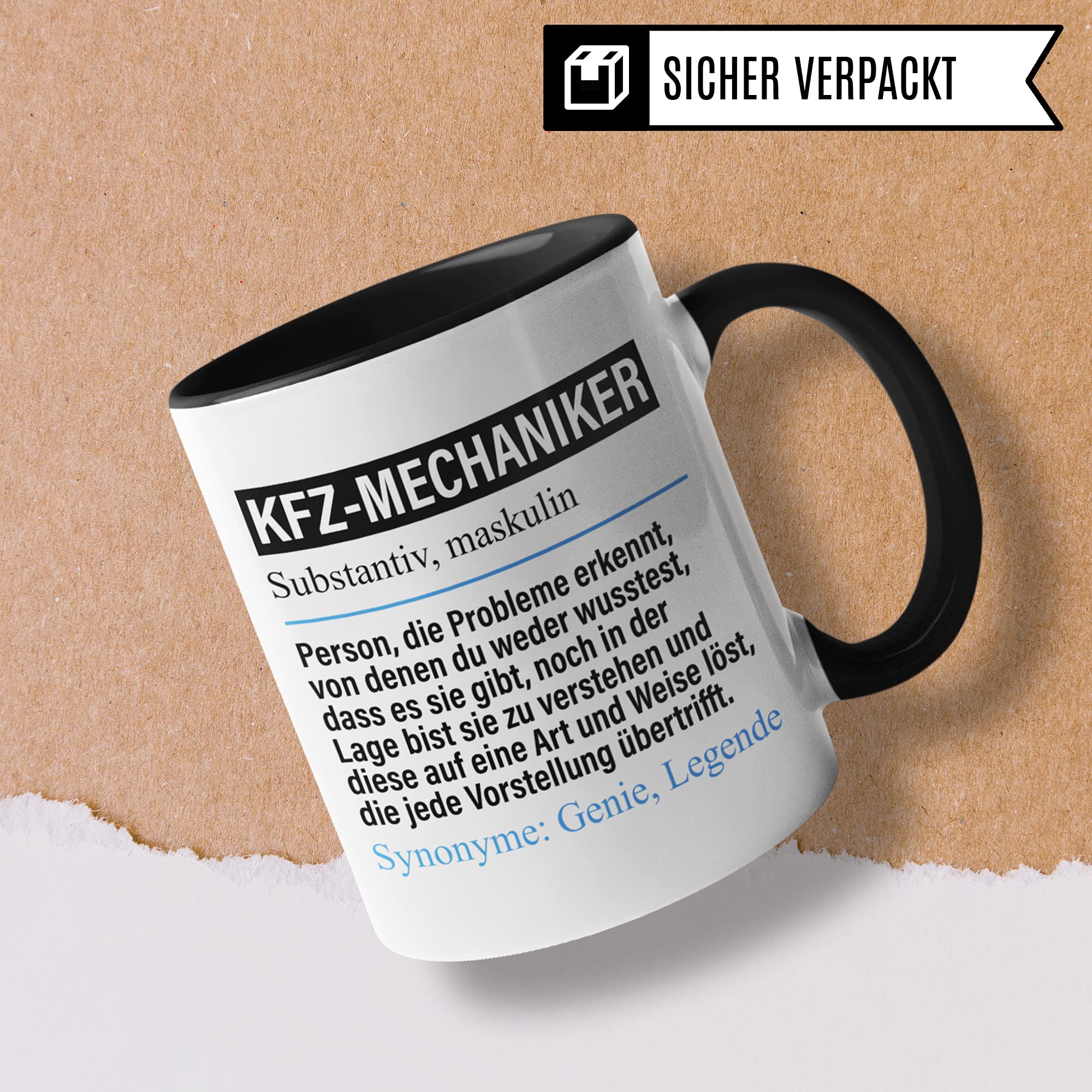 KFZ-Mechaniker Tasse lustig, KFZ Mechaniker Geschenk Beruf, Spruch Automachaniker Geschenkidee, Kaffeetasse Beruf KFZ Mechatroniker Autoschrauber Kaffeebecher Teetasse Becher