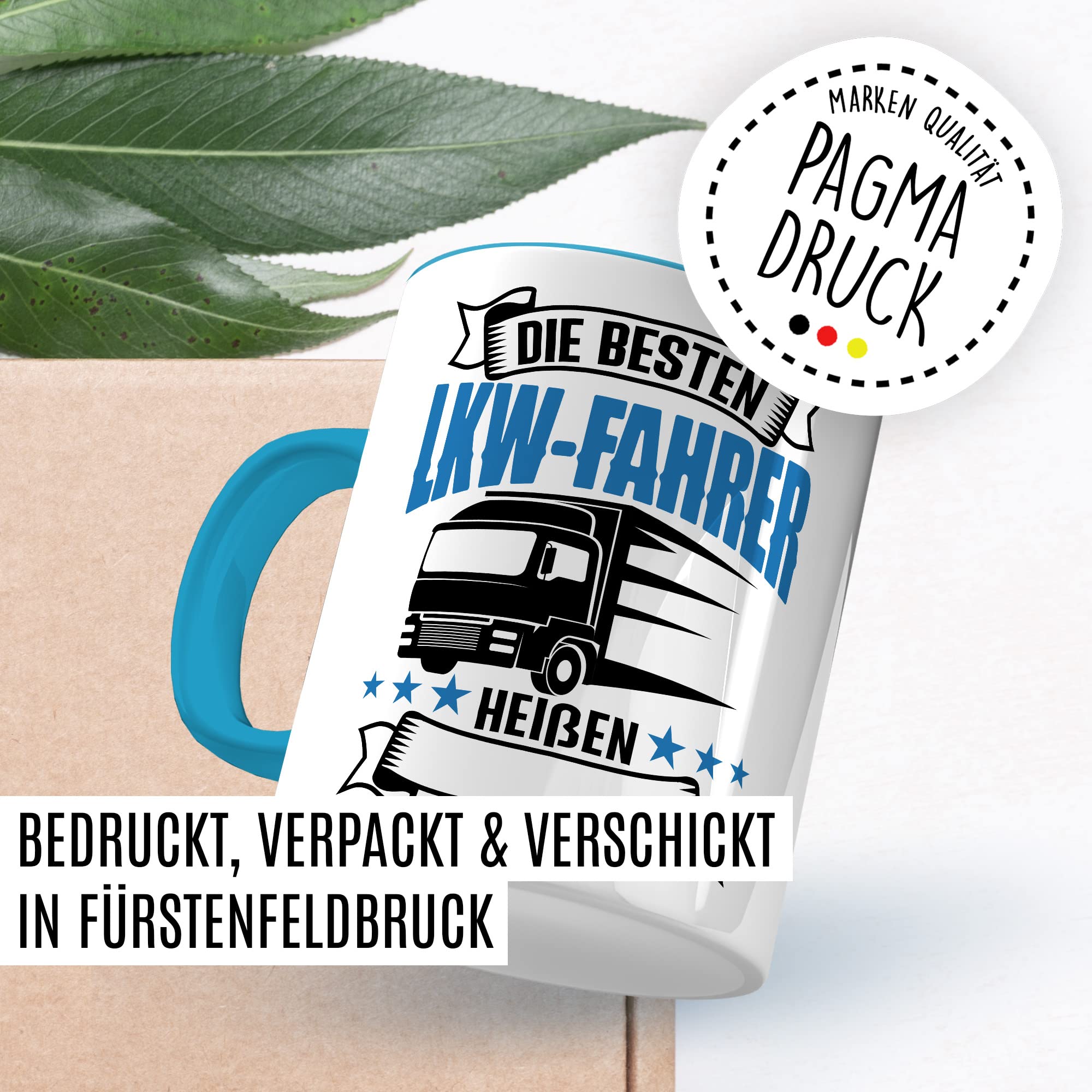 LKW Tasse personalisierbar Lkw Fahrer Kaffeetasse anpassbar Kaffee-Becher mit Wunsch Name lustig Geschenkidee persönlich Fernfahrer Geschenk Lastwagen Spediteur Custom Tasse mit Spruch