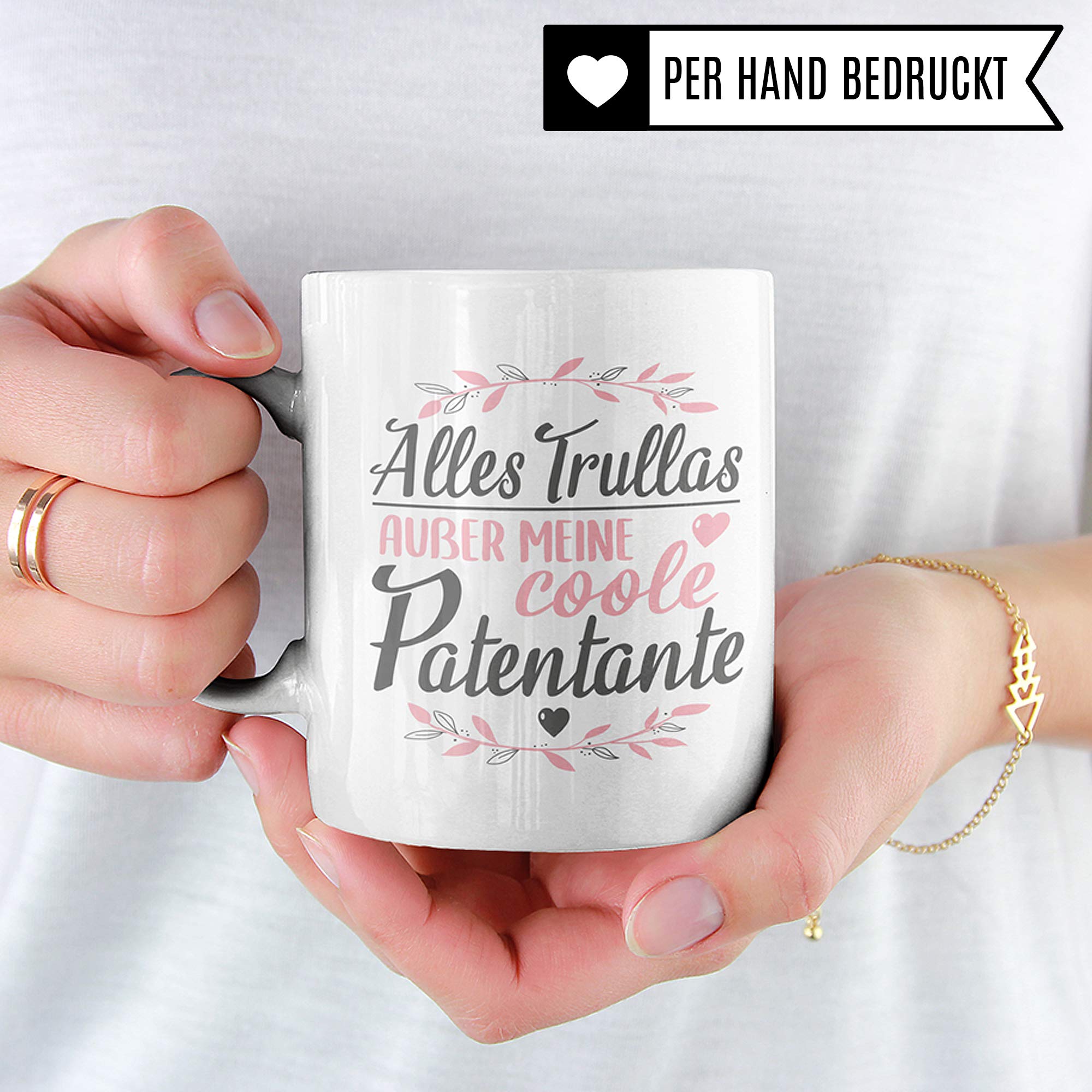 Pagma Druck Patentante Geschenk, Tasse Patentante Patensohn Patentochter Kaffeetasse, Taufgeschenke für Paten Becher, Patin Taufpatin Patenkind Geschenkidee Kaffeebecher