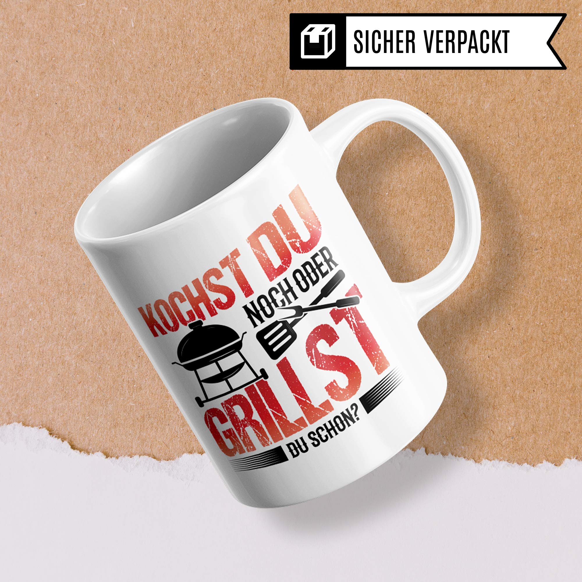 Pagma Druck Grillen Tasse - Grill Geschenk für Männer - BBQ Grillmeister Spruch Becher Geschenkidee für Grill Fans