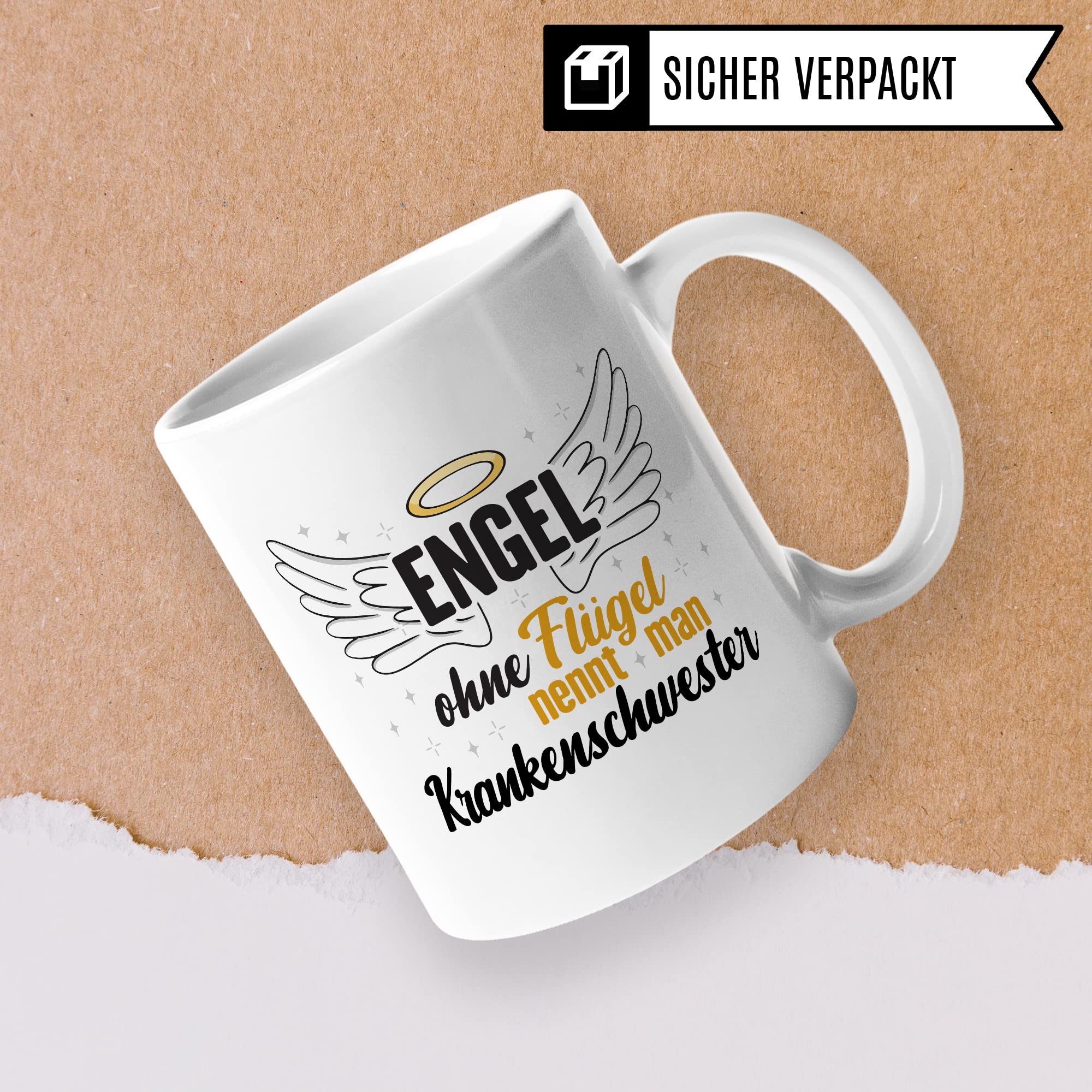 Krankenschwester Tasse, Engel ohne Flügel nennt man Krankenschwester, Krankenschwester Geschenk Medizinische Fachangestellte Arzthelferin Kaffee-Becher