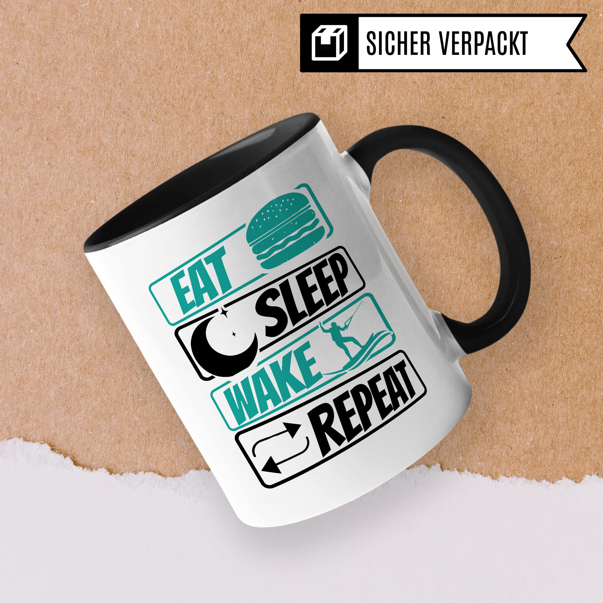 Wakeboard Tasse Geschenkidee Wake Kaffeetasse Geschenk für Wakeboarder Kaffeebecher Surf Becher