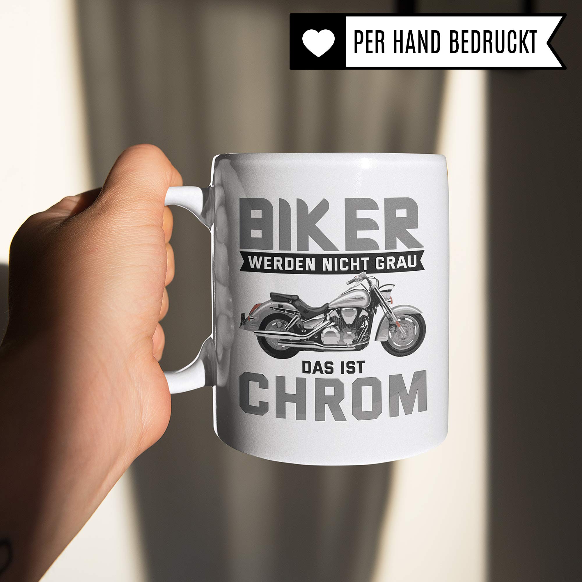 Pagma Druck Motorrad Tasse Rentner Alter Mann, Motorrad Geschenke für Männer lustig, Becher Geschenkidee für Motorradfahrer, Motorradtour Kaffeetasse Kaffeebecher