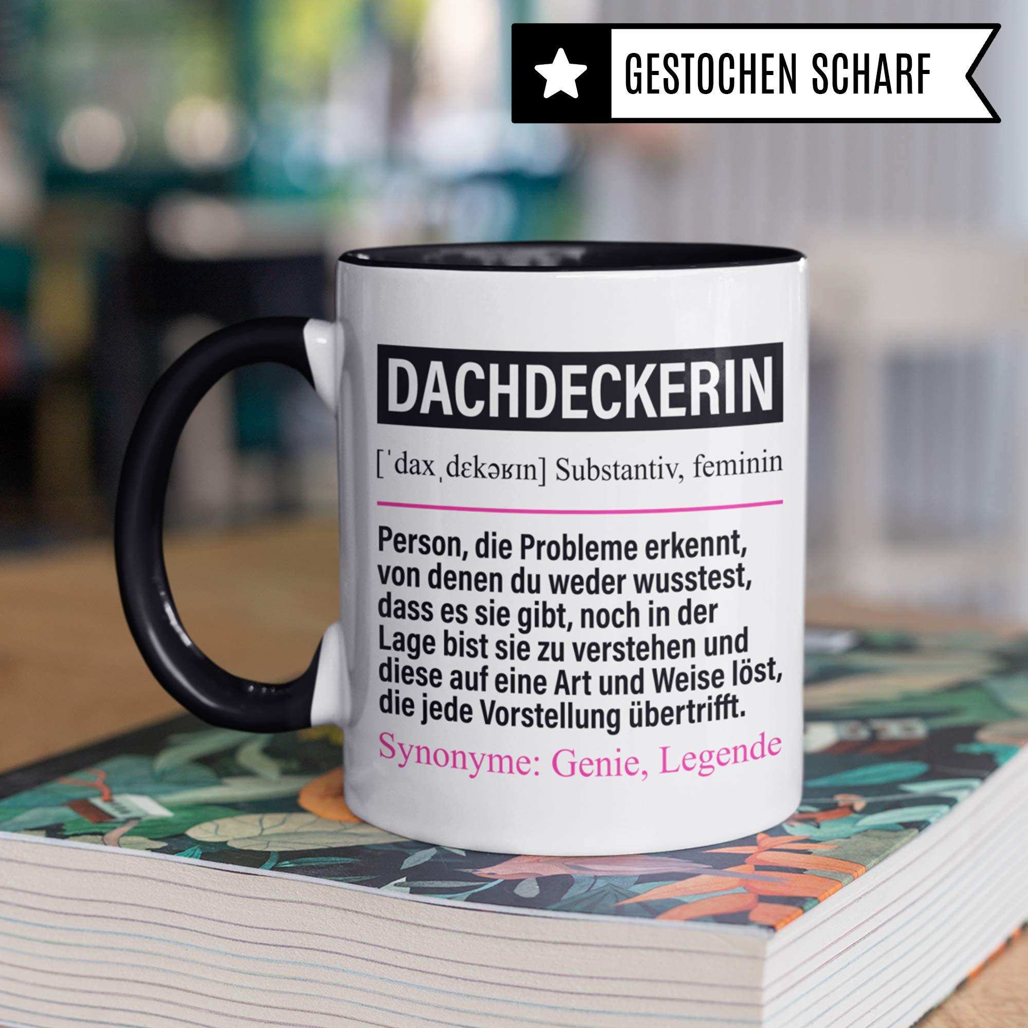 Pagma Druck Tasse Dachdeckerin lustig, Dachdeckerin Geschenk, Spruch Dachdeckerei Kaffeebecher Geschenkidee, Kaffeetasse Beruf Dachdecken Teetasse Dachdeckermeisterin Becher