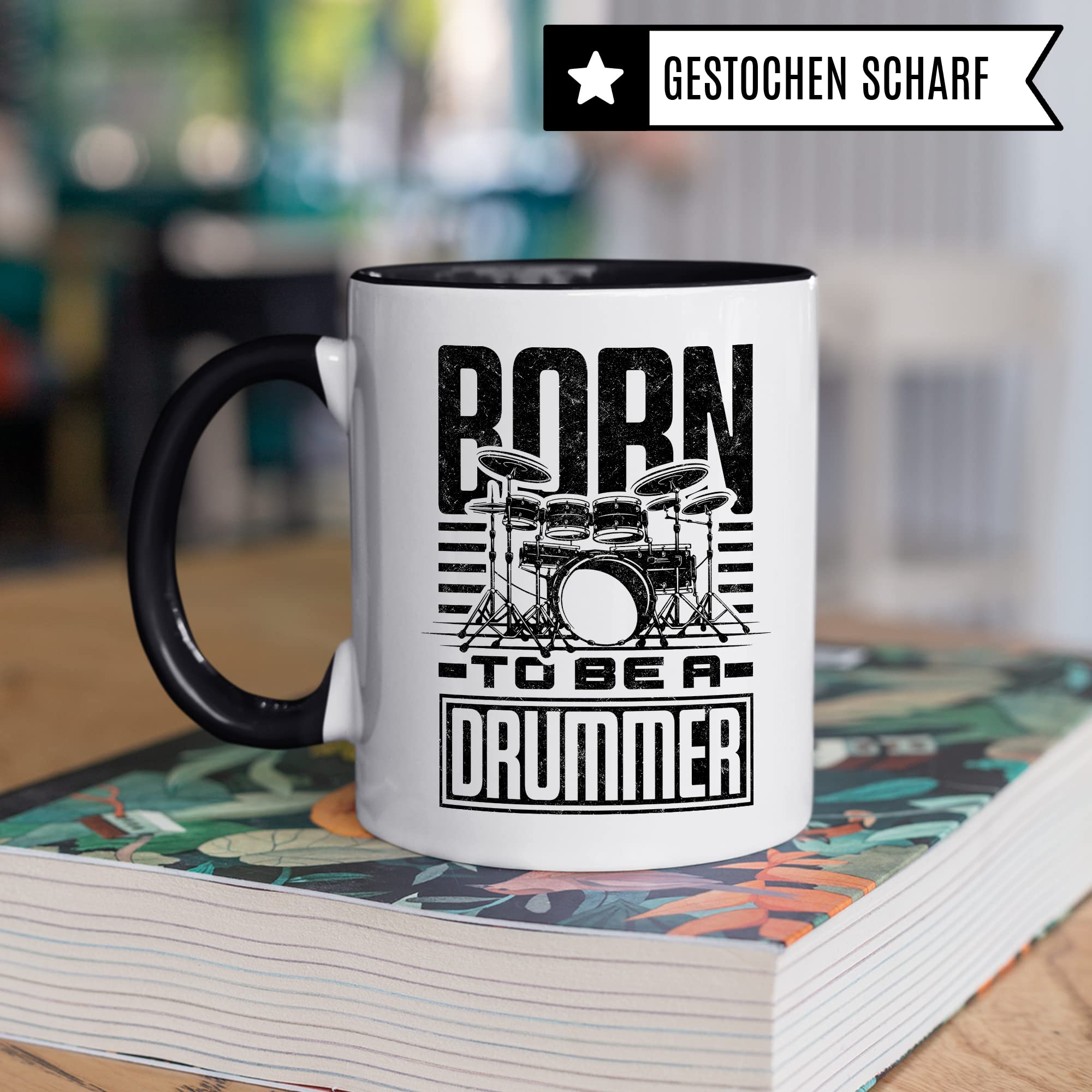 Schlagzeug Tasse Geschenkidee, Kaffeetasse Humor Witz Geschenk für Schlagzeuger, Drummer Kaffeebecher, Schlagzeugspieler Becher