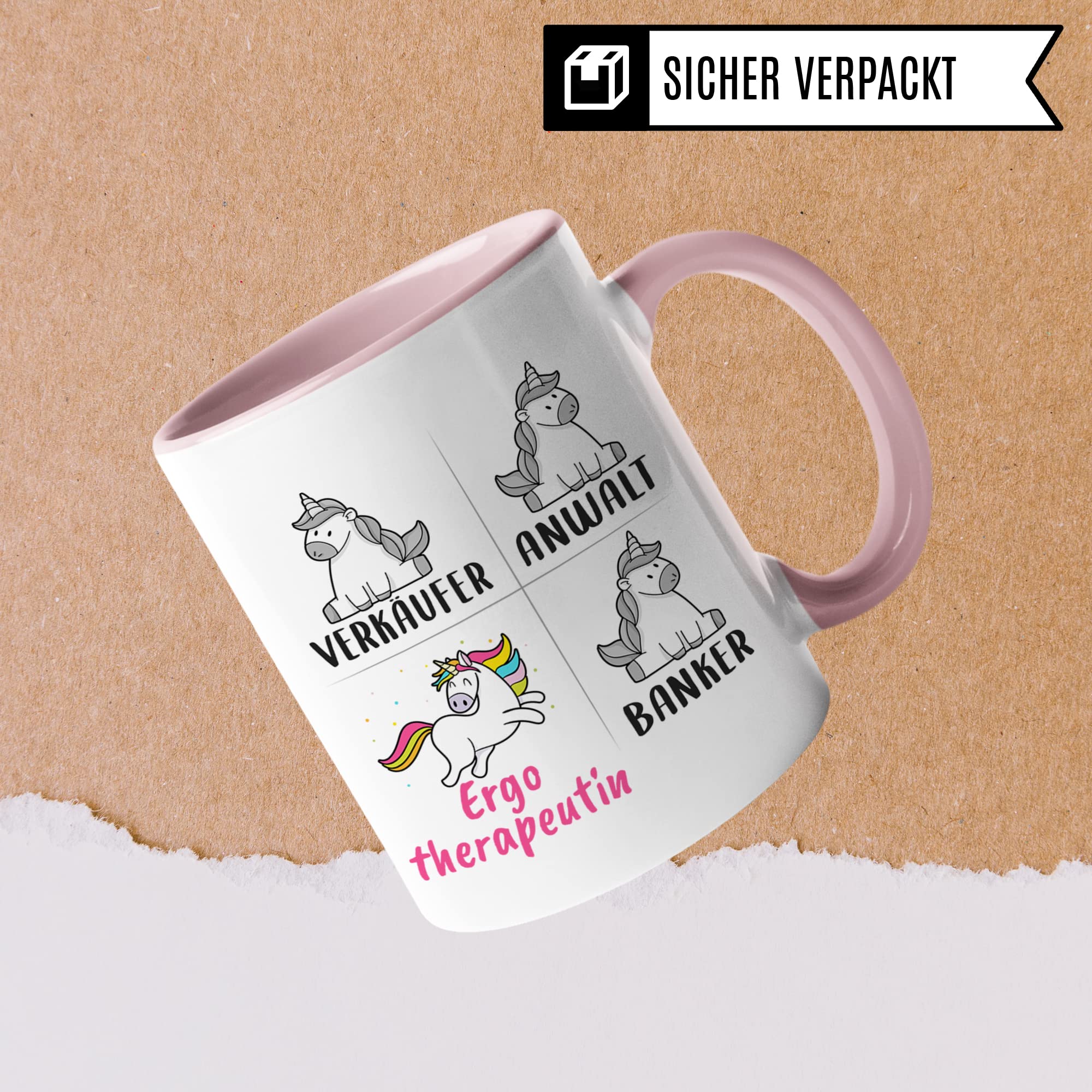 Tasse Ergotherapeutin lustig, Ergotherapeutin Geschenk, Spruch Ergotherapie Kaffeebecher Geschenkidee, Kaffeetasse Beruf Ergotherapeutinnen Einhorn Frauen Teetasse Becher