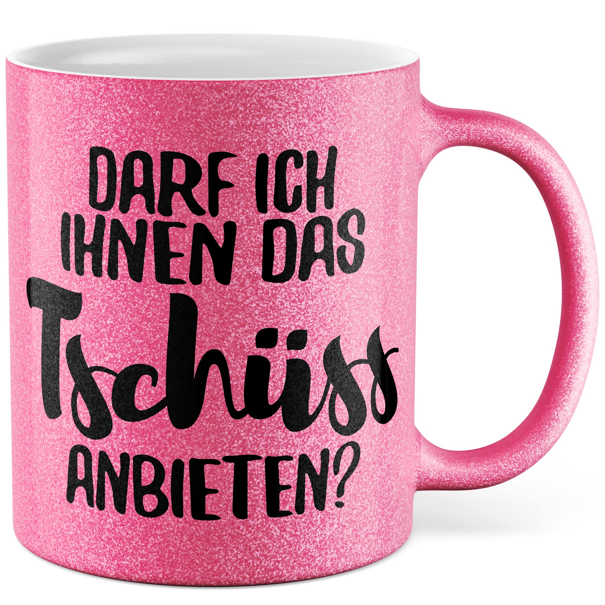 Tasse mit Spruch Büro lustig Kaffeetasse Arbeit Kaffee-Becher mit Witz Arbeitsplatz Job Geschenkidee Humor Geschenk Kollegin Chef Kollege Darf ich ihnen das tschüss anbieten Sarkasmus