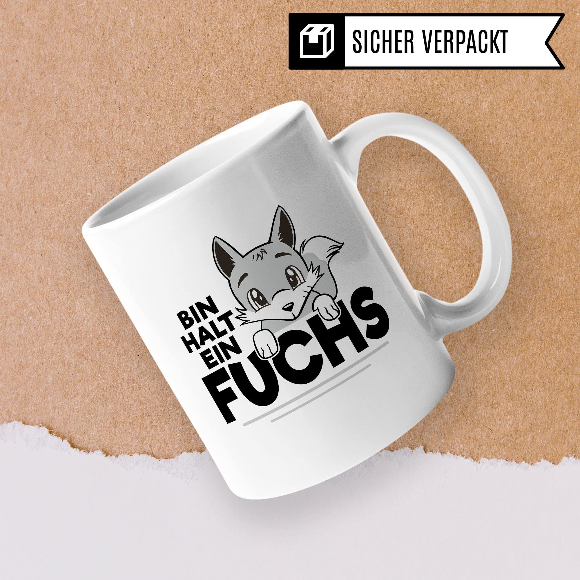 Fuchs Tasse, Bin halt ein Fuchs Spruch, Geschenk Schlaufuchs Besserwissen Schlaumeier, Fuchs-Motiv, Geschenk Kollegen Freund Freundin lustiger Fuchs Büro-Tasse