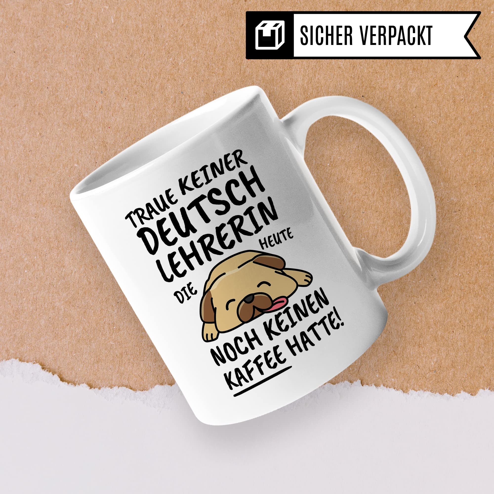 Tasse Deutschlehrerin lustig Deutschlehrerin Geschenk Beruf Spruch Kaffeebecher Deutschlehrerinnen Geschenkidee Schule Unterricht Deutsch Lehrende Kaffee-Tasse Teetasse Becher