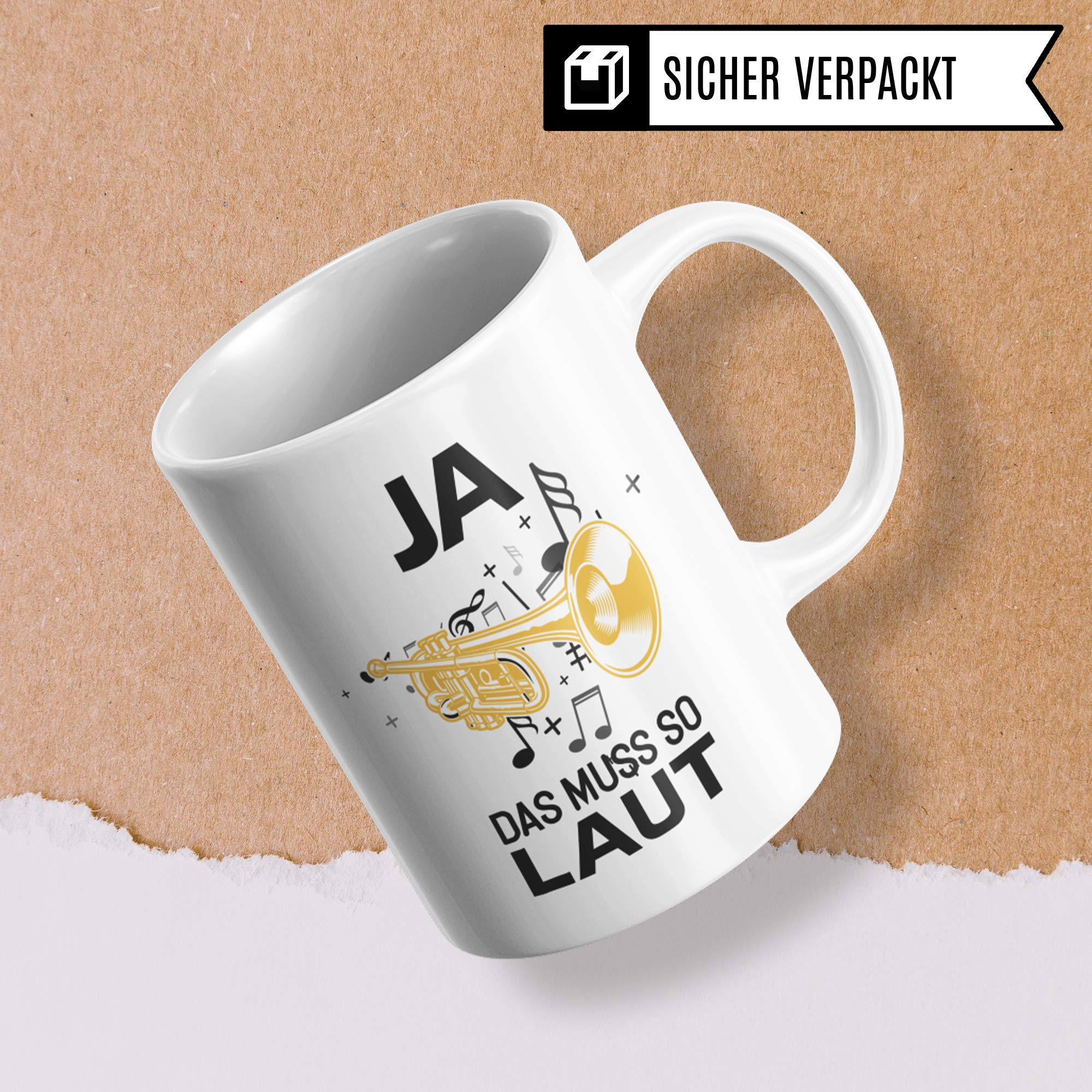 Pagma Druck Trompete Tasse, Musiker Geschenke Trompete, Kaffeetasse für Trompeter und Trompetenspieler, Trompete Geschenkideen Becher Deko Musiker Blechbläser Dekoration Spruch