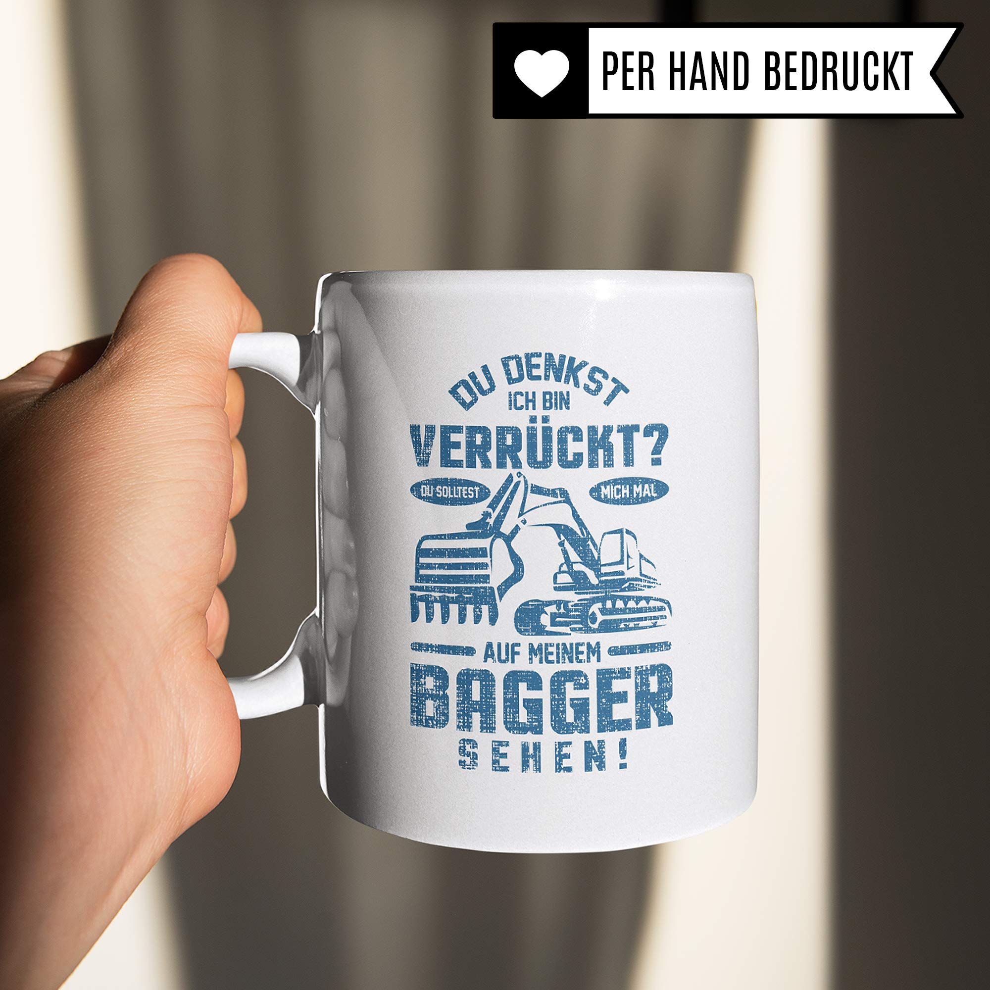 Pagma Druck Tasse Baggerfahrer Männer, Bagger Geschenk, Geschenkidee für Baumaschinenführer & Bagger Fahrer Becher, Kaffeetasse Baumaschinen Baggerführer Baustelle Kaffeebecher