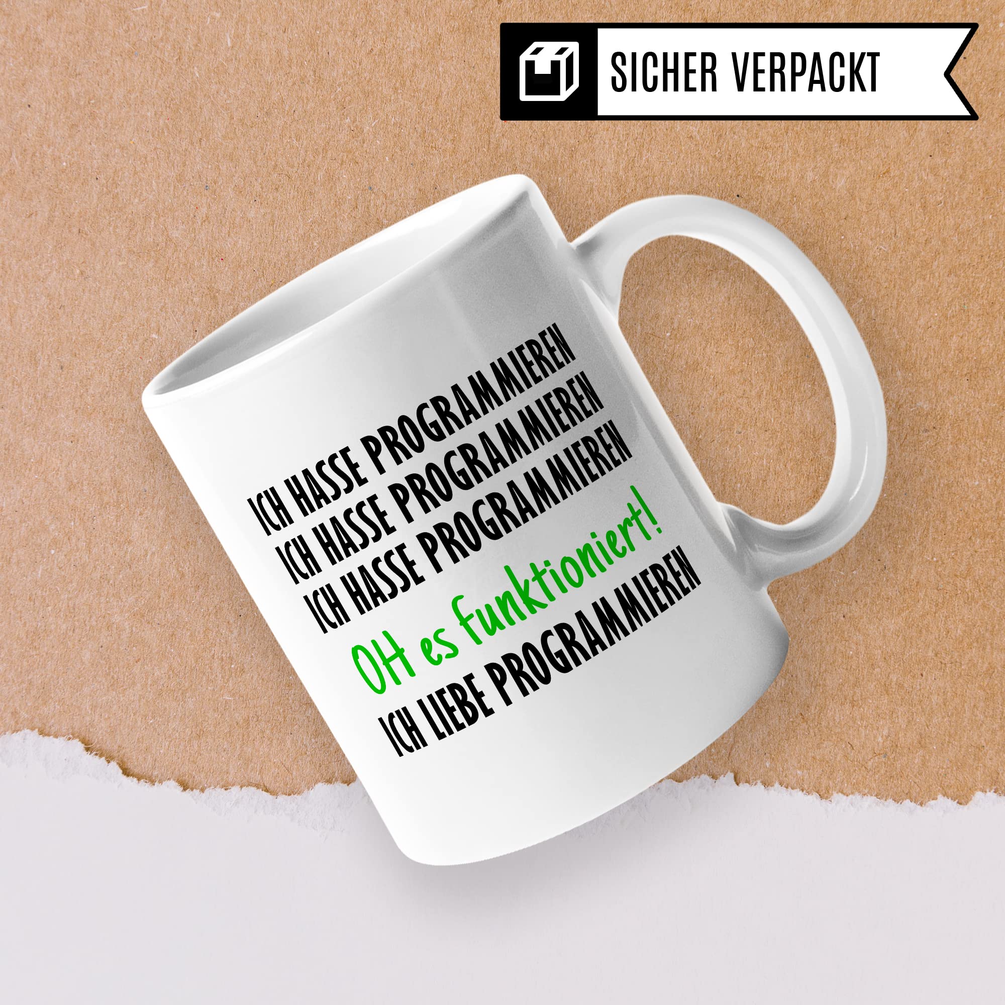 Programmieren Tasse Informatiker Kaffeetasse Informatikstudent Kaffee-Becher lustig Geschenk Sarkasmus Geschenkidee Programmierer