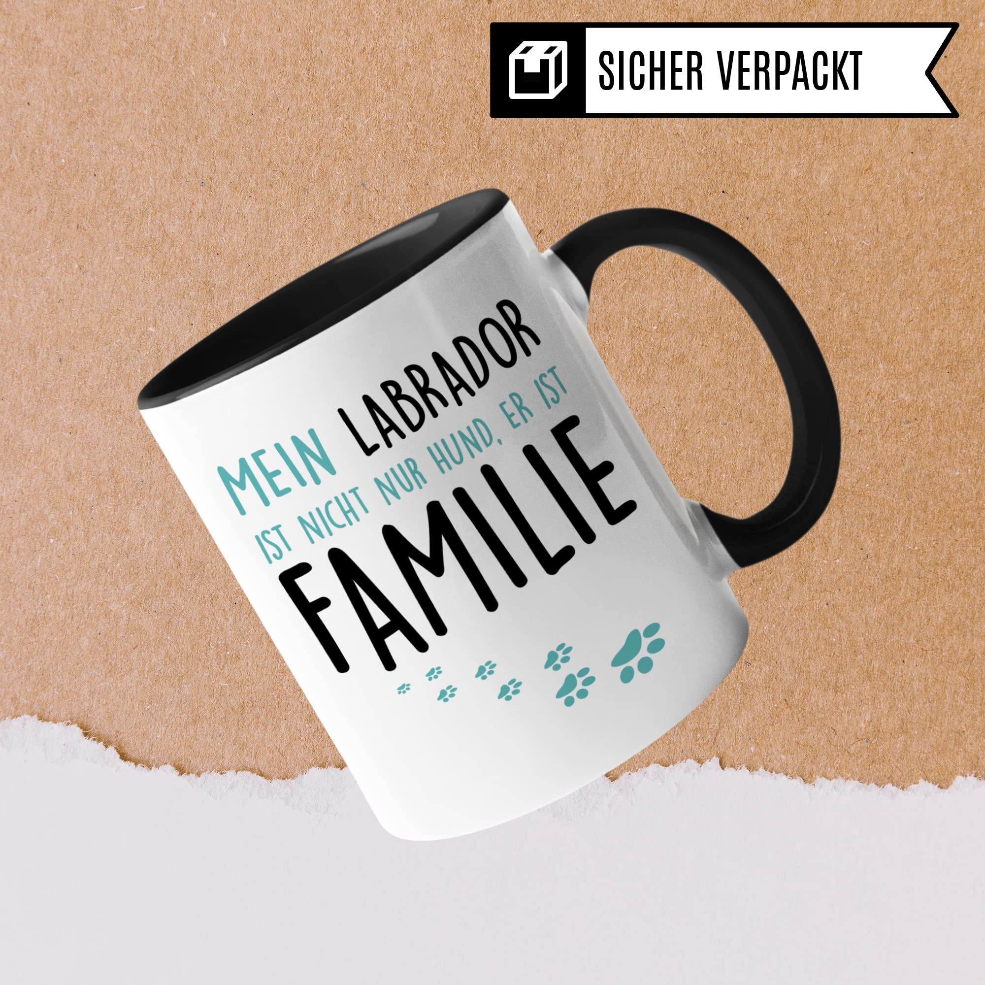 Labrador Tasse, Hunde Spruch lustig, Familie Kaffeetasse Geschenkidee, Labrador Kaffeebecher Hundebesitzer Geschenk, Herrchen Frauchen Hundehalter Geburtstagsgeschenk