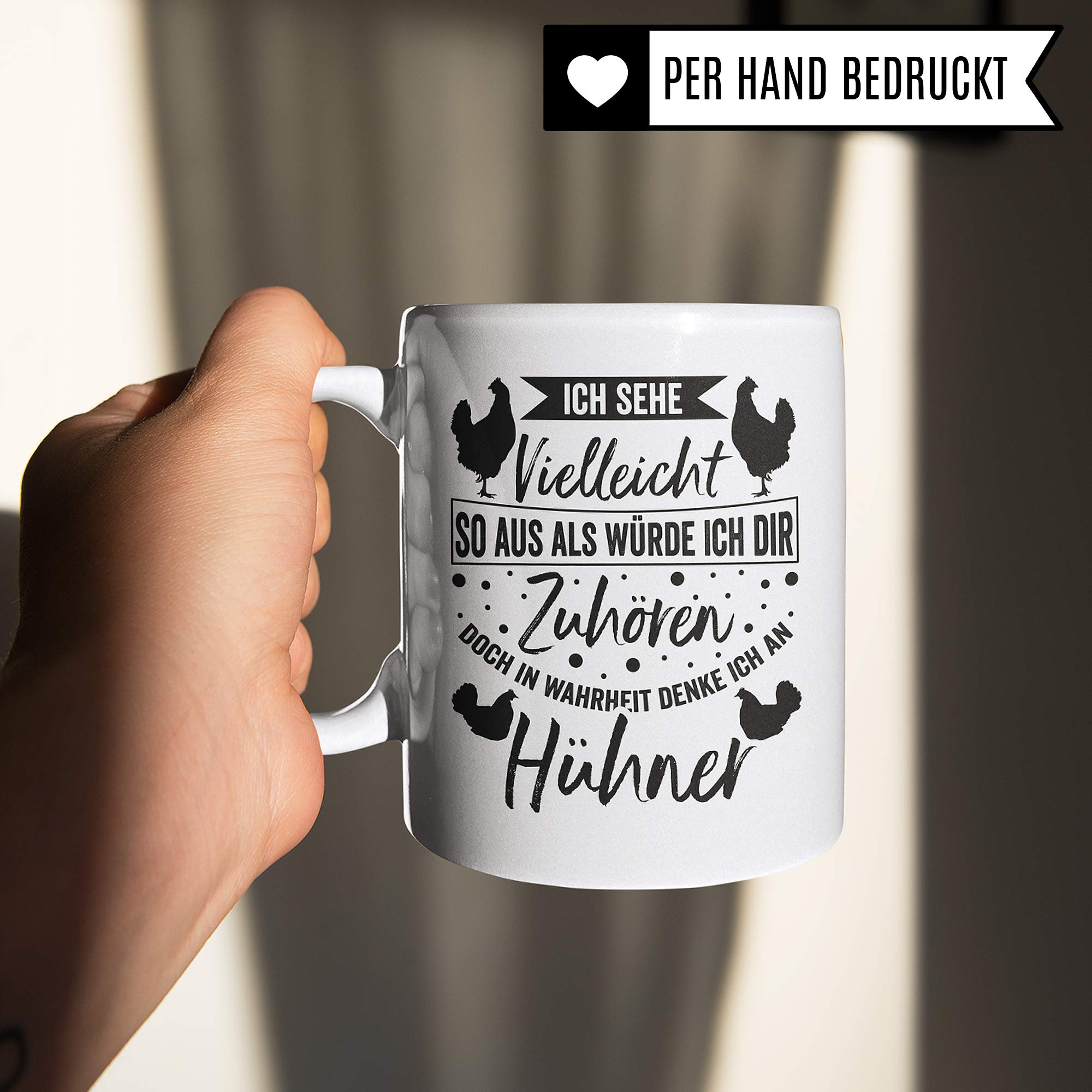 Pagma Druck Hühner Geschenk Tasse Huhn Becher Geschenkidee Kaffeetasse Hühnerhalter Spruch Hühnerstall Motiv Kaffeebecher