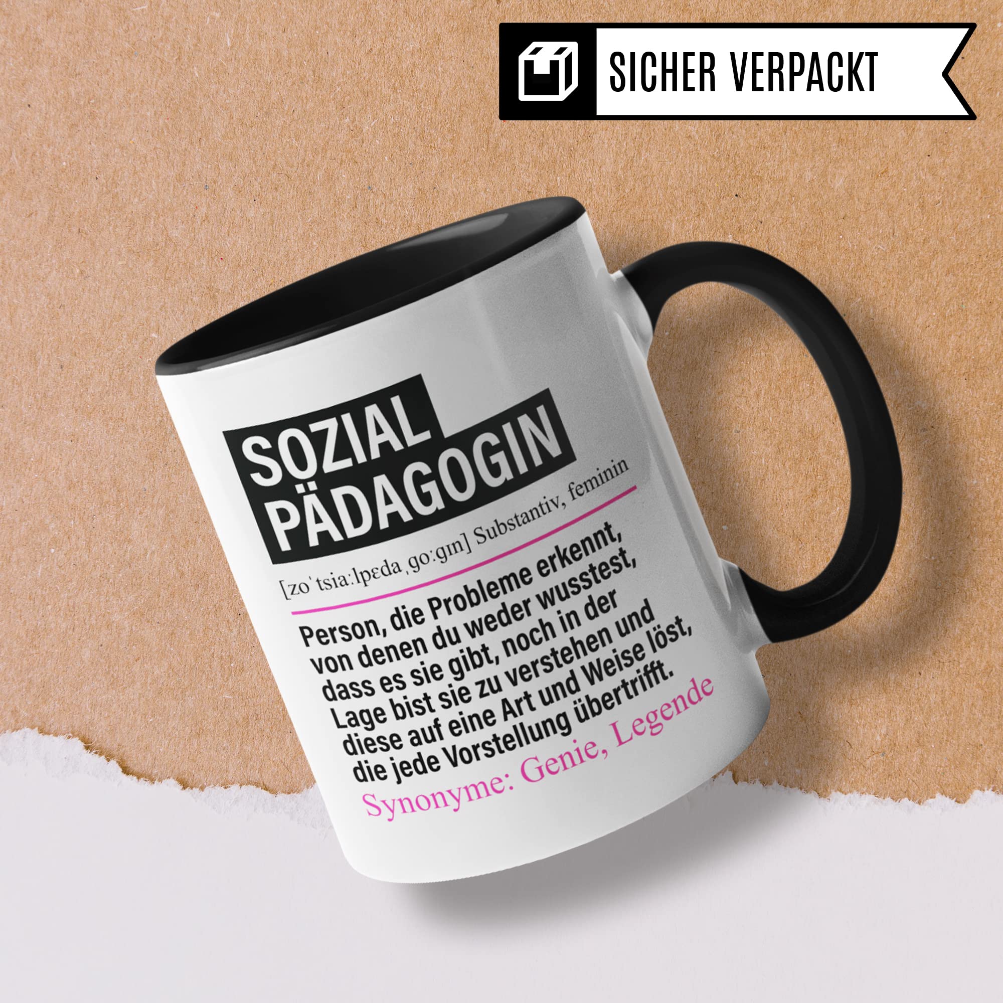 Tasse Sozialpädagogin lustig, Sozialpädagogin Geschenk Beruf, Spruch Kaffeebecher Sozialpädagogik Geschenkidee, Beruf Sozialpädagoginnen Kaffee-Tasse Teetasse Becher