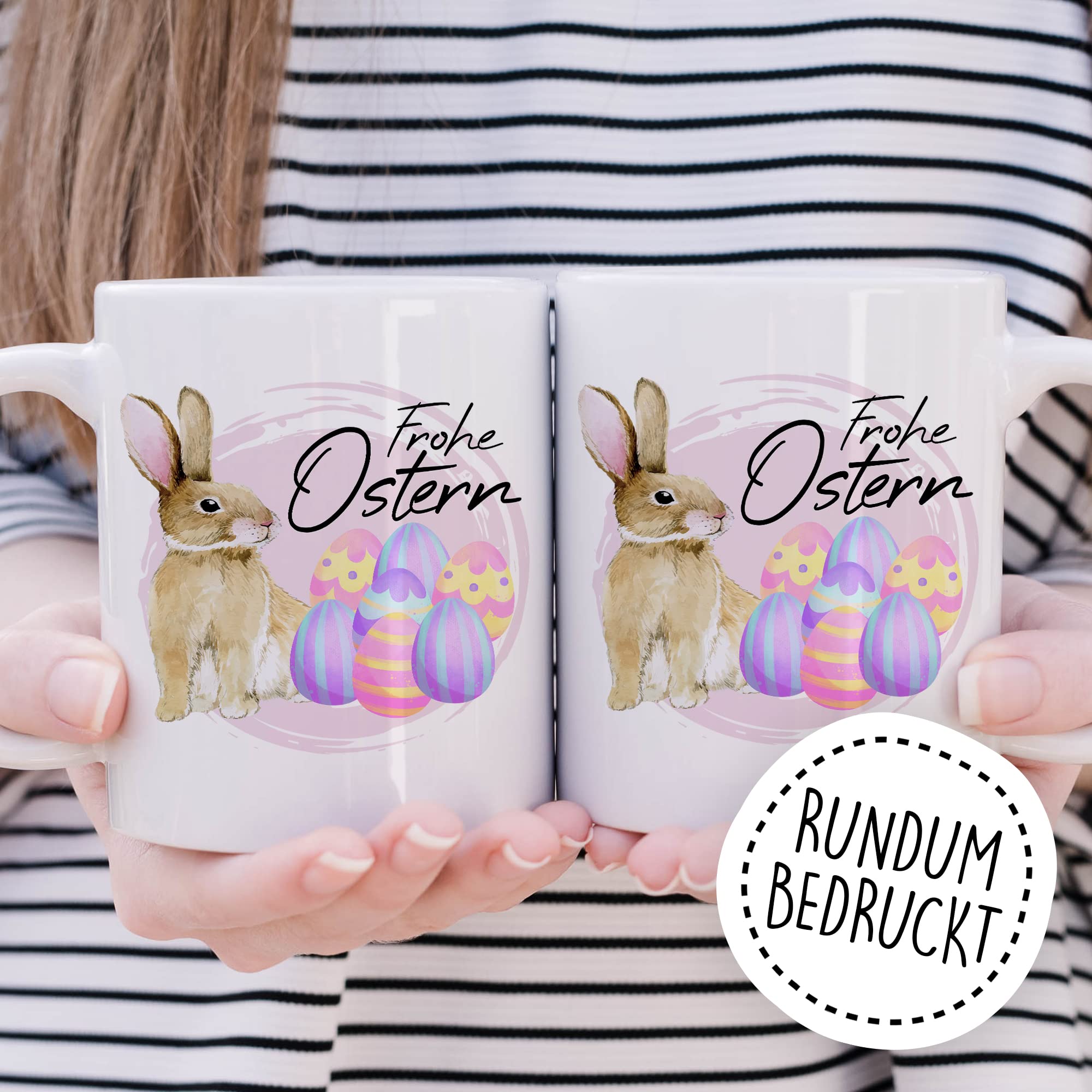 Ostern Tasse Geschenk, Frohe Ostern Geschenkidee Kaffeetasse mit Spruch Ostergeschenk Ostersonntag Kaffee-Becher Teetasse Grüße Mitbringsel