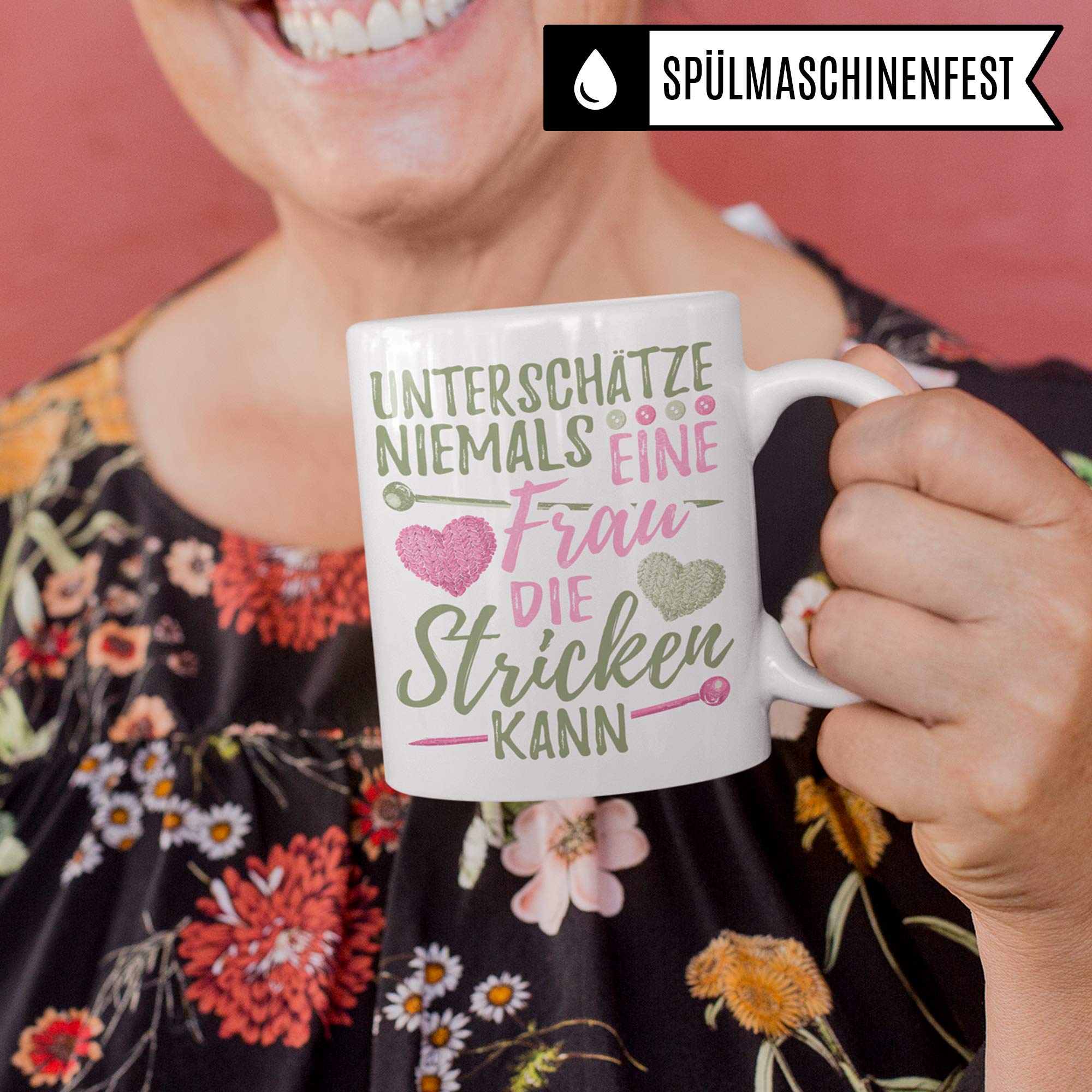 Pagma Druck Tasse Stricken Spruch - Strickerin Geschenk Kaffeetasse Häkeln Geschenkidee - Stricken Nadeln Becher