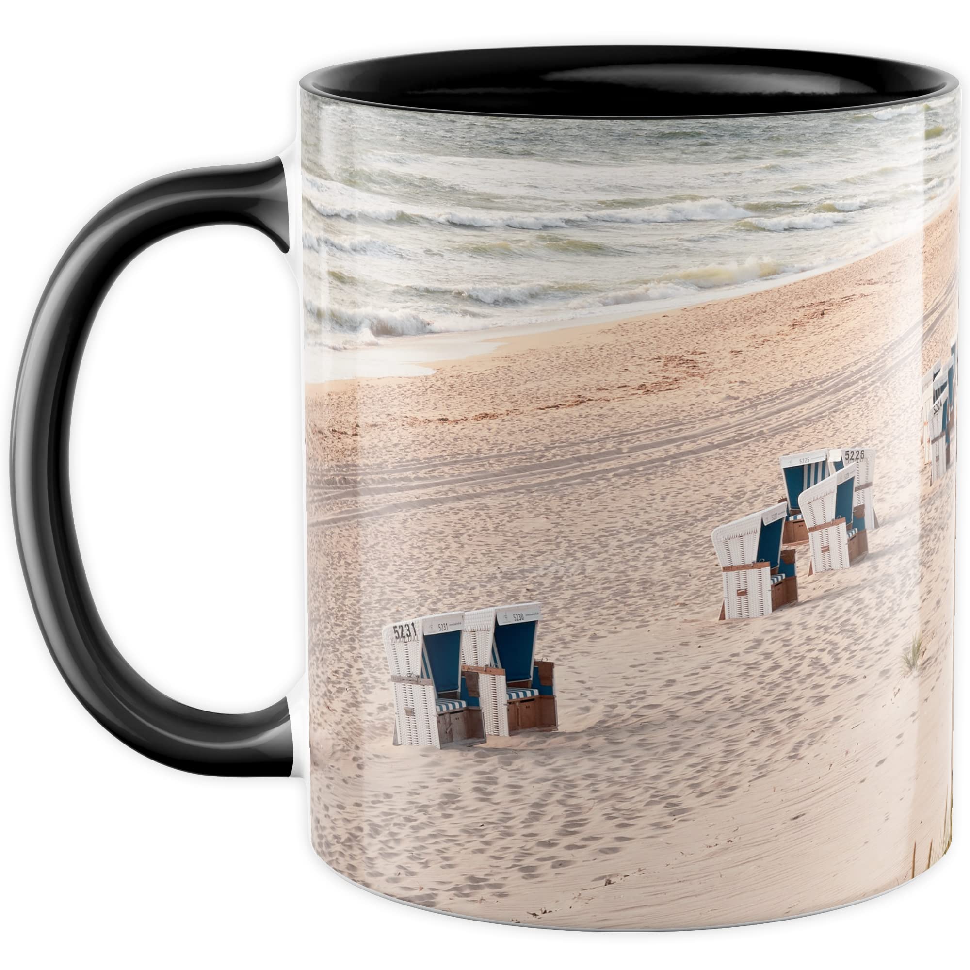 Tasse von Sylt Strandbild Kaffee-Tasse Kaffee-Becher Geschenkidee für Syltliebhaber Geschenk Syltfan Tasse Insel Sylt Urlaub