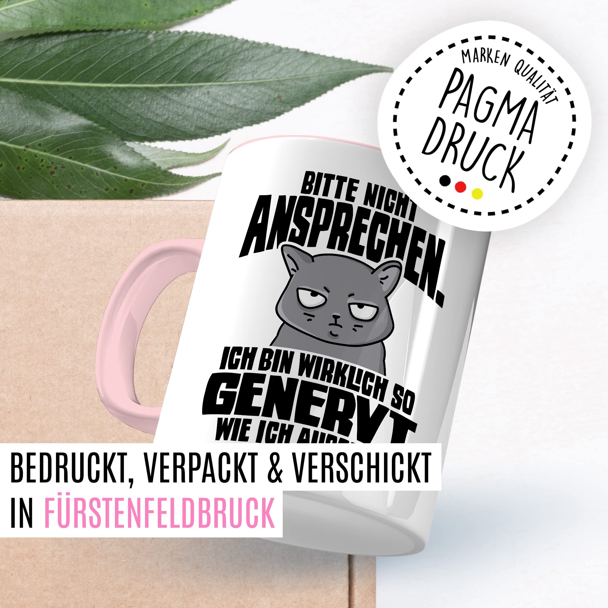 Lustige Tasse Spruch Kaffeetasse Sarkastisch Nicht ansprechen Kaffee-Becher Geschenk Büro Kollege Geschenkidee Kollegin Teetasse mit Motiv Humor