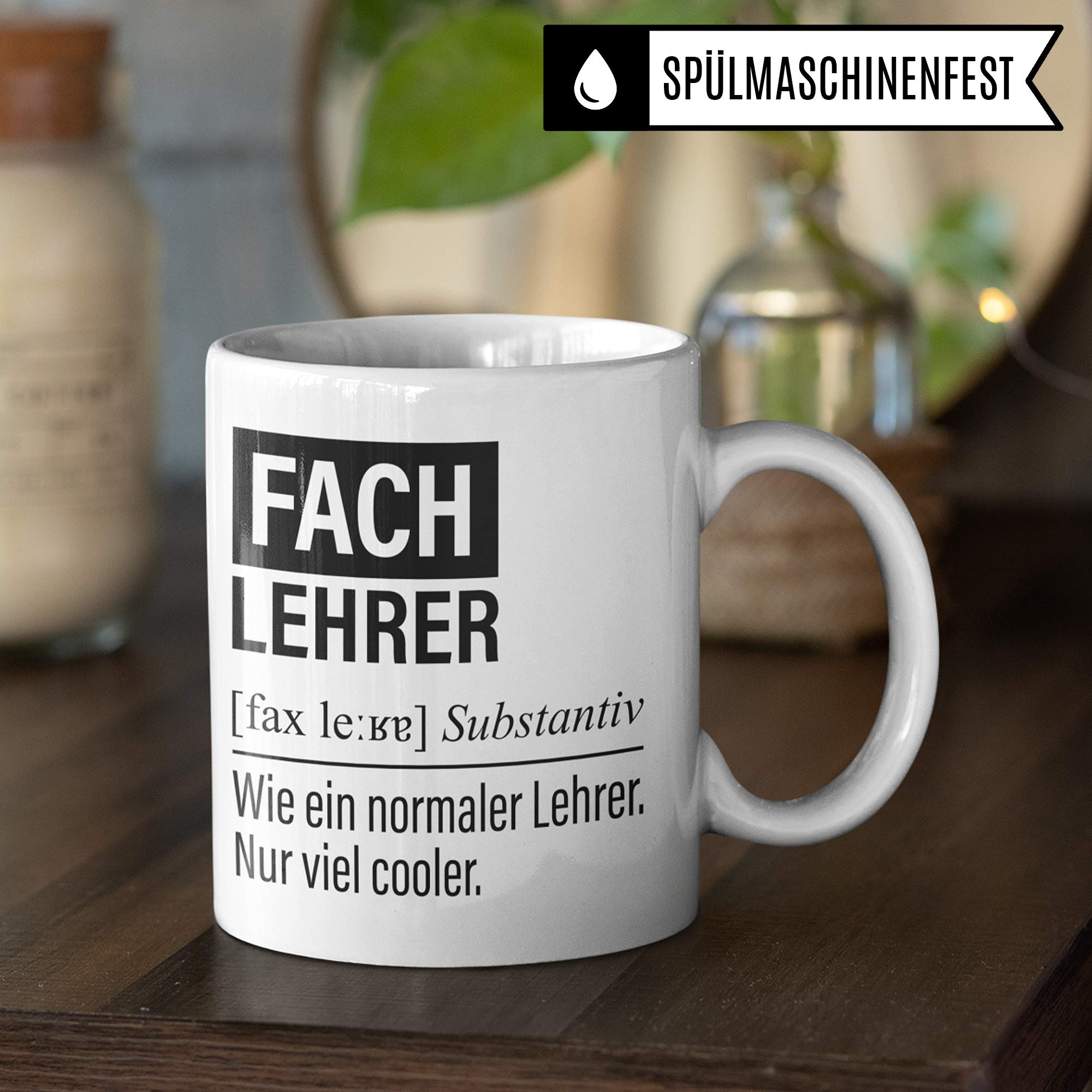 Fachlehrer Tasse, Geschenk für Fach Lehrer, Kaffeetasse Geschenkidee Lehrer, Kaffeebecher Schule