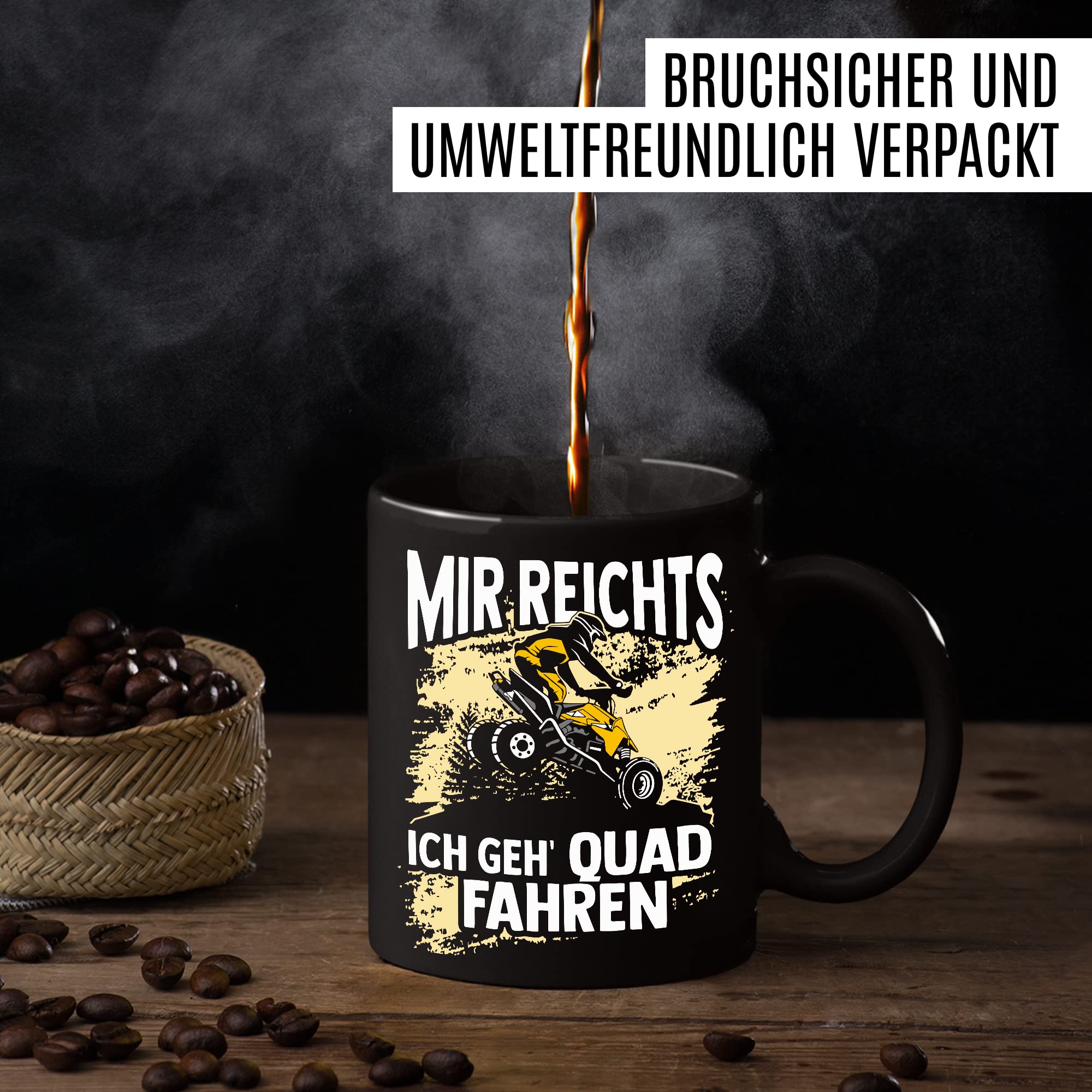 Quad Tasse lustige Kaffeetasse Quadfahrer Geschenkidee Geschenk ATV Fan Kaffee-Becher Mir reichts - Ich geh Quad fahren Offroad Humor Teetasse Quadliebhaber Atv Fahrer