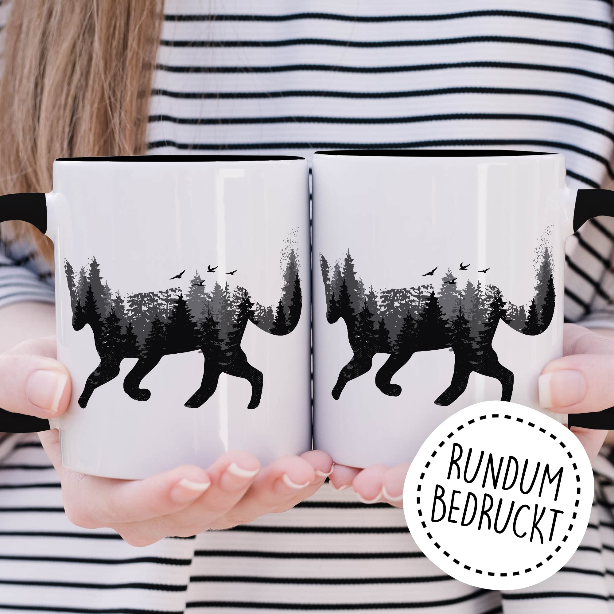 Tasse Fuchs hochwertiges Design, Geschenk Fuchs-Fans Motiv, Rotfuchs Geschenk-Idee Kollegen Freundin Freund Kaffeetasse, Fuchs Wald-Tiere Wald-Motiv Jäger Naturliebhaber Kaffee-Becher