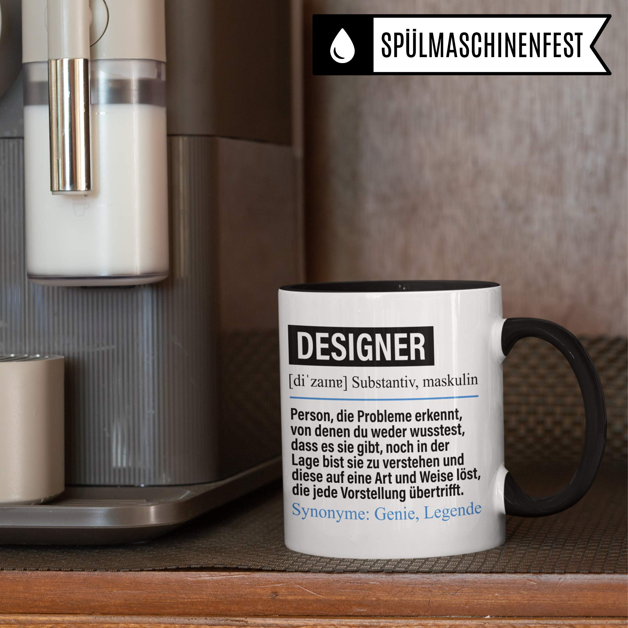 Pagma Druck Tasse Designer lustig, Designer Geschenk, Spruch Mediengestalter Kaffeebecher Geschenkidee, Kaffeetasse Beruf Grafikdesigner Modedesigner Produktdesigner Teetasse Beruf Design Becher