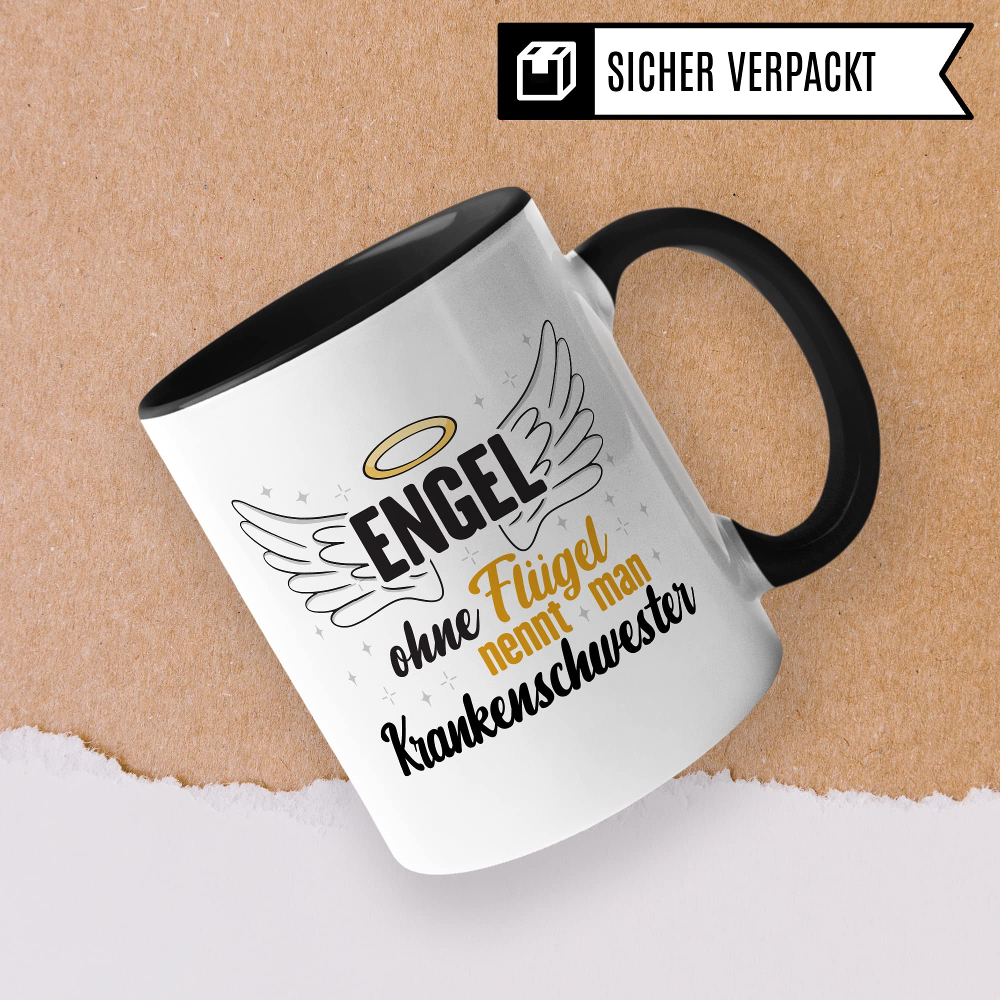 Krankenschwester Tasse, Engel ohne Flügel nennt man Krankenschwester, Krankenschwester Geschenk Medizinische Fachangestellte Arzthelferin Kaffee-Becher