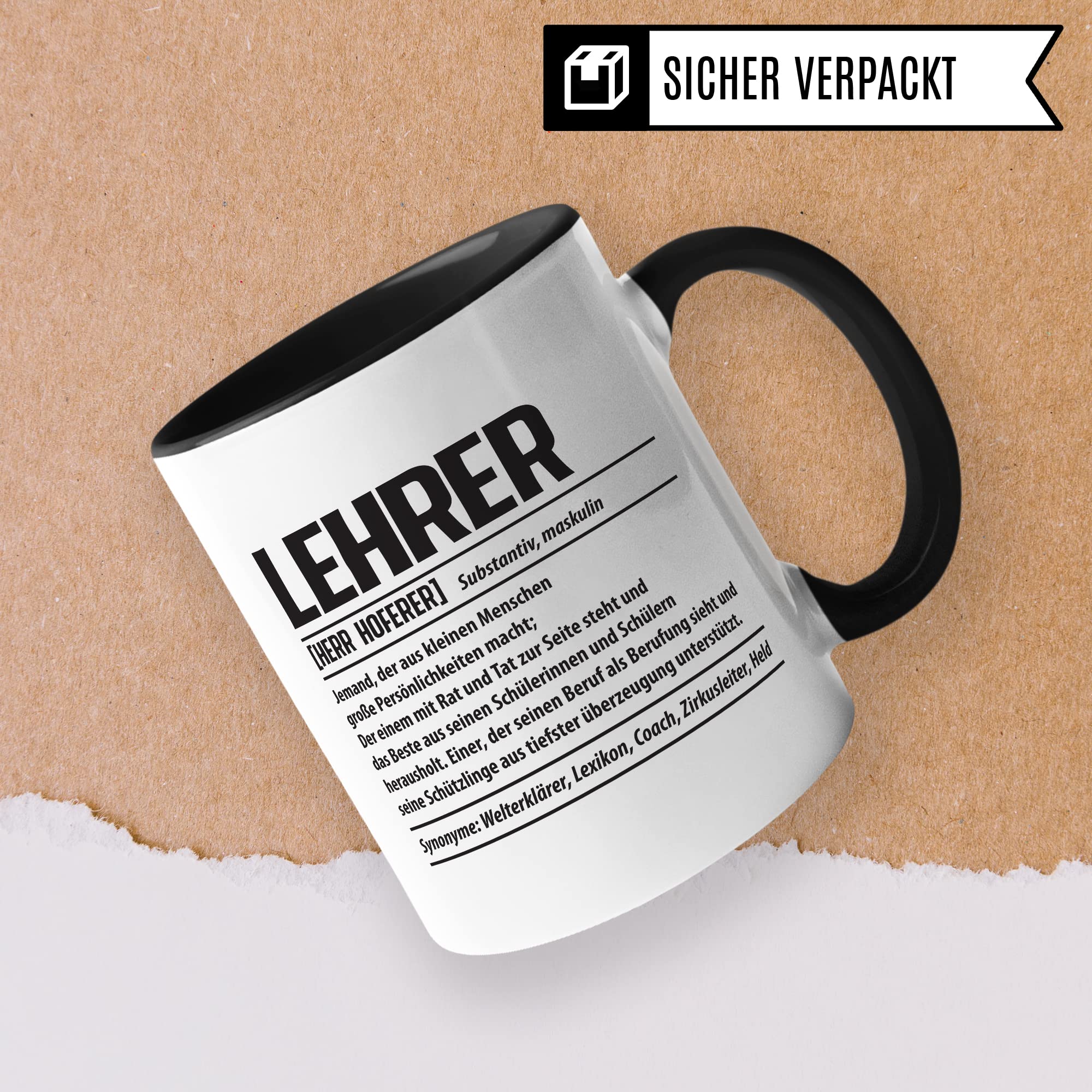 Lehrer Tasse personalisiert, Geschenk für Lehrer lustig eigener Name Definition Geschenkidee Beruf Abschied abschiedsgeschenk Kaffee-Becher